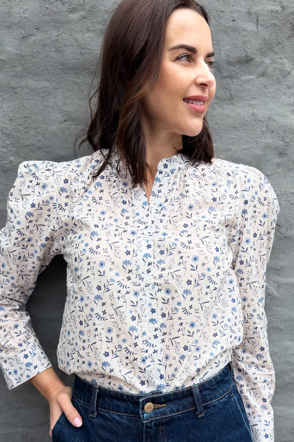 Ophelia Blouse In Blissful Blue Floral