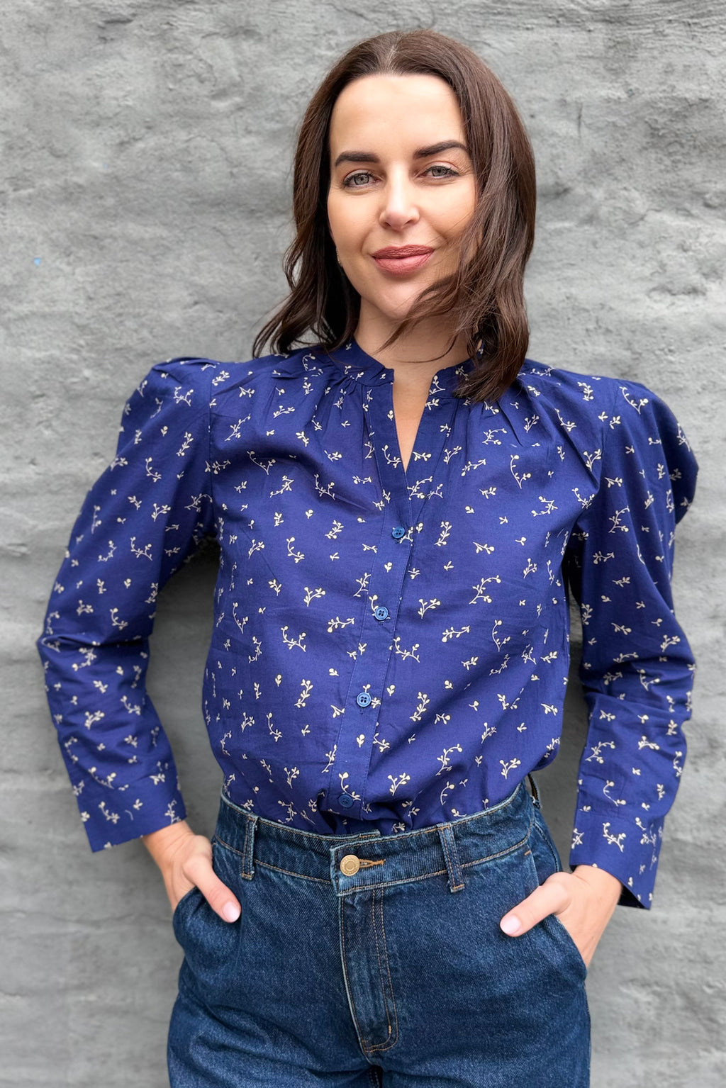 Ophelia Blouse In Midnight Floral