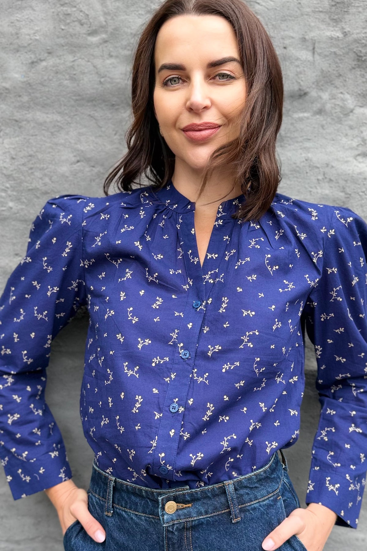 Ophelia Blouse In Midnight Floral