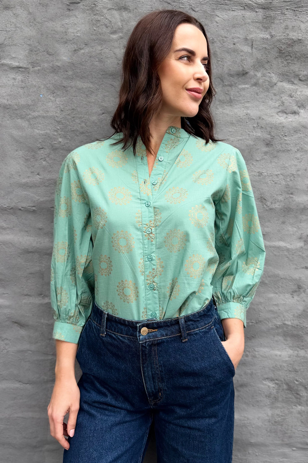 Mandala Blouse In Sage