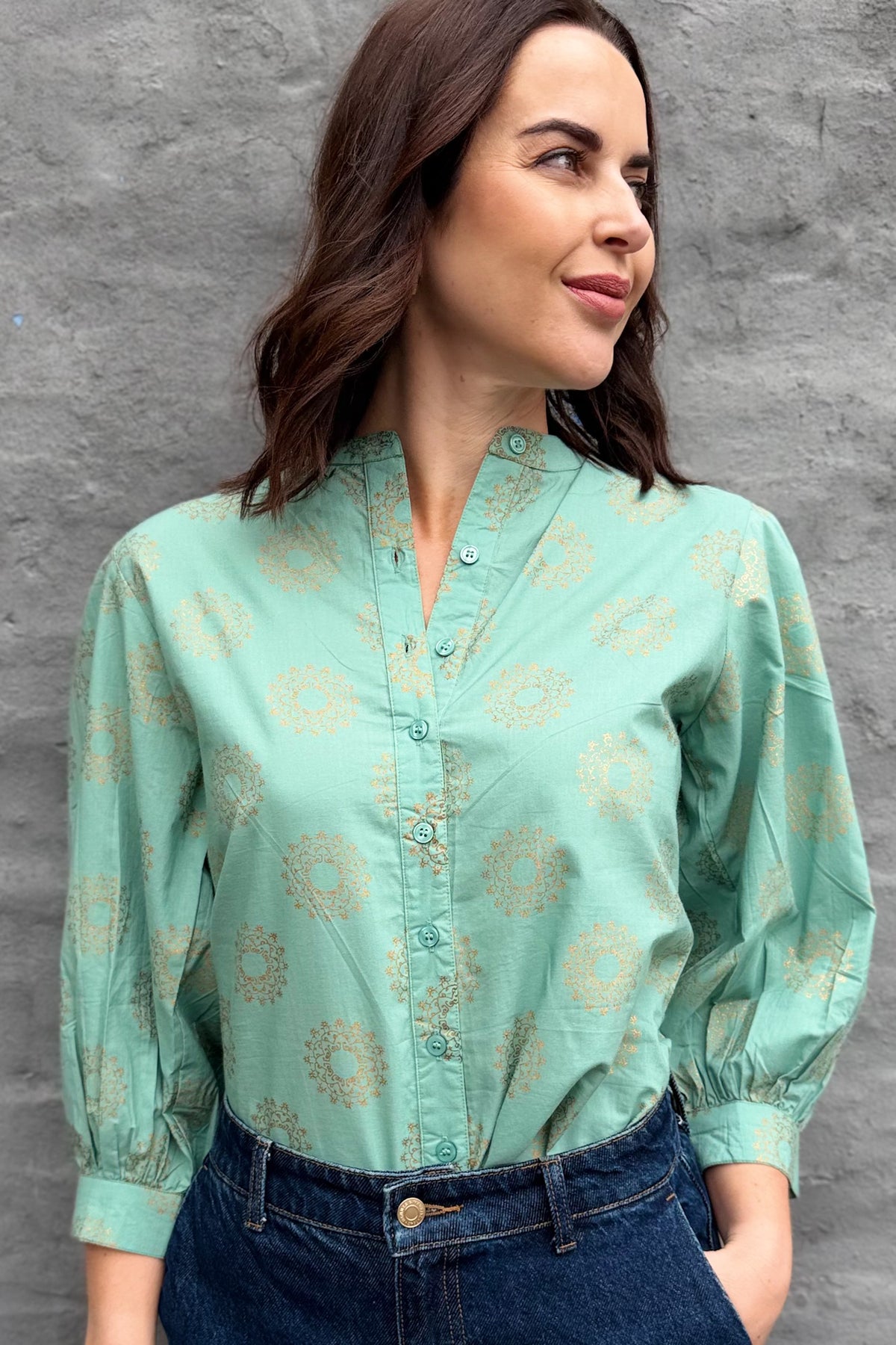 Mandala Blouse In Sage