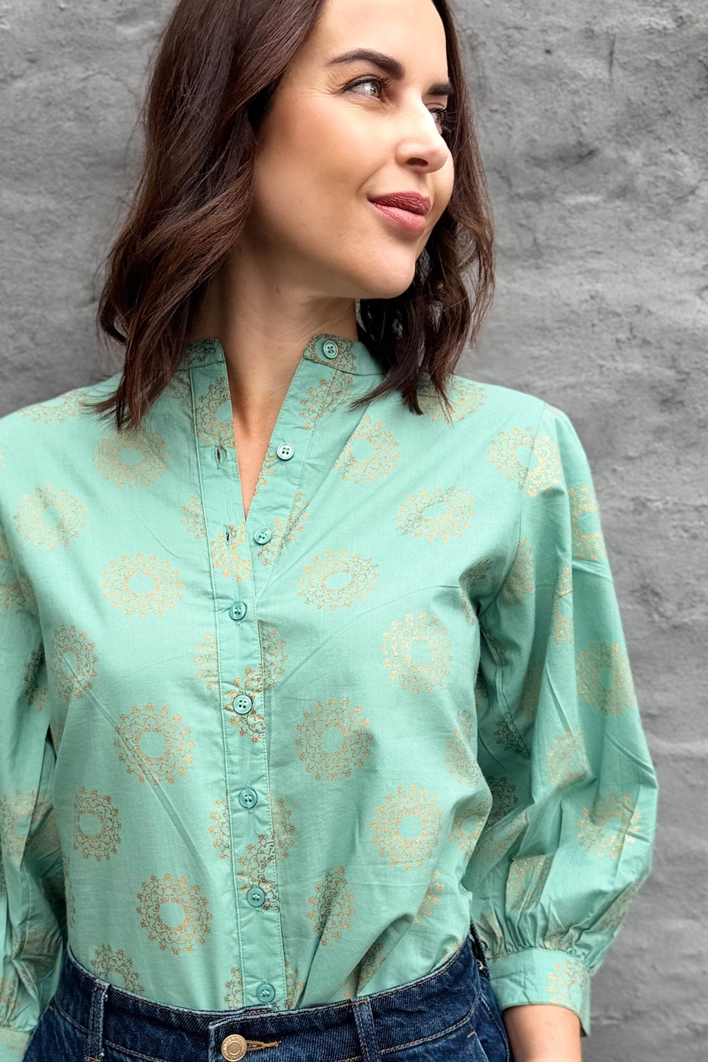 Mandala Blouse In Sage