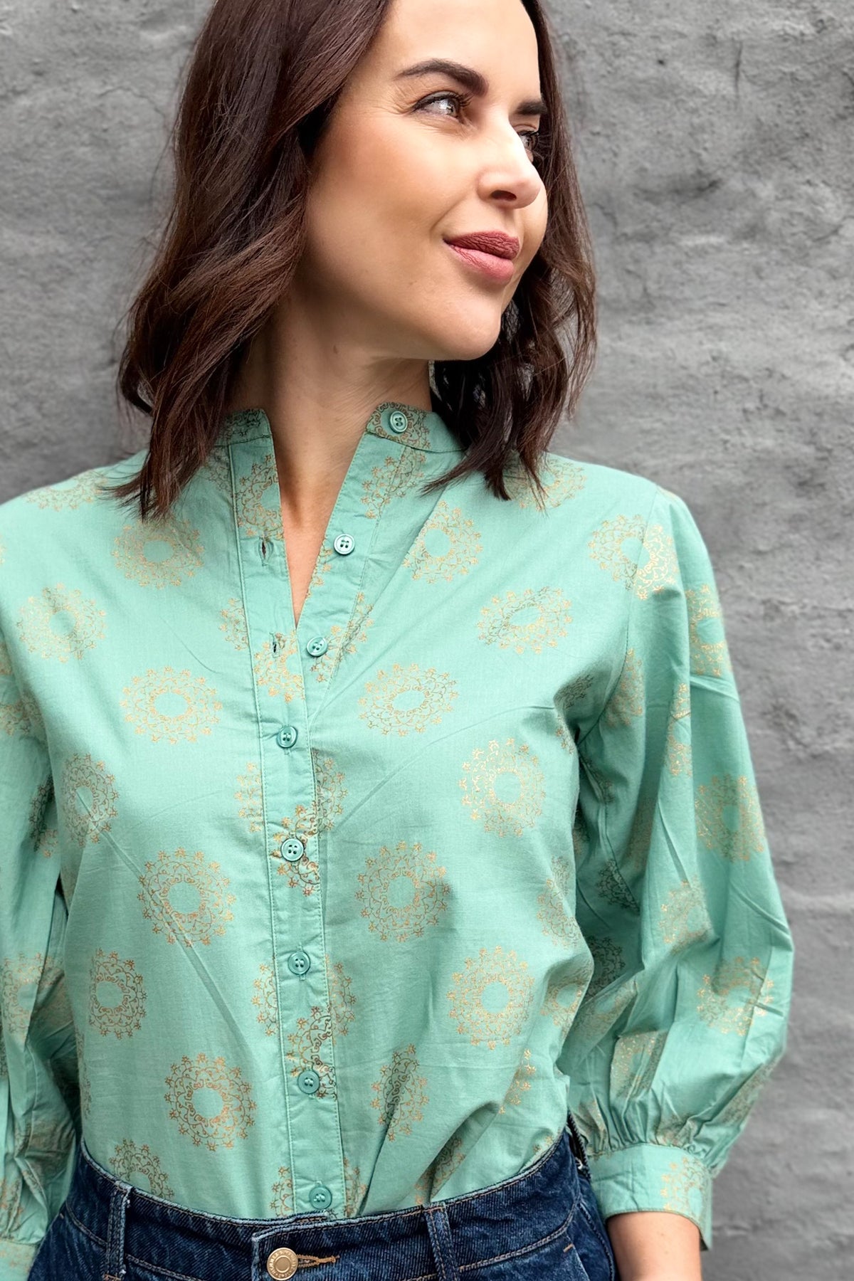 Mandala Blouse In Sage