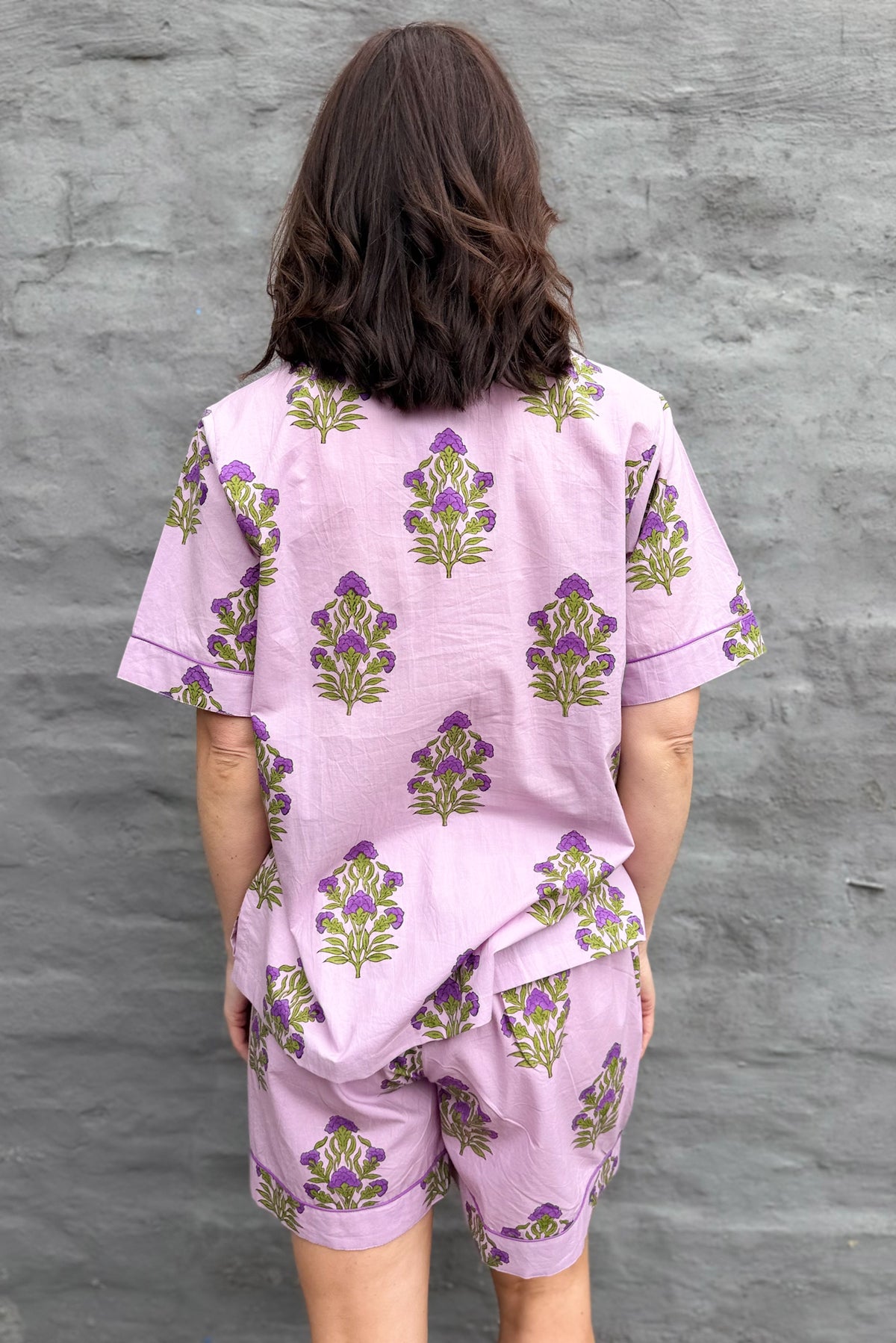 Short Pyjamas In Lilac Floral