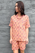 Short Pyjamas In Peach Floral