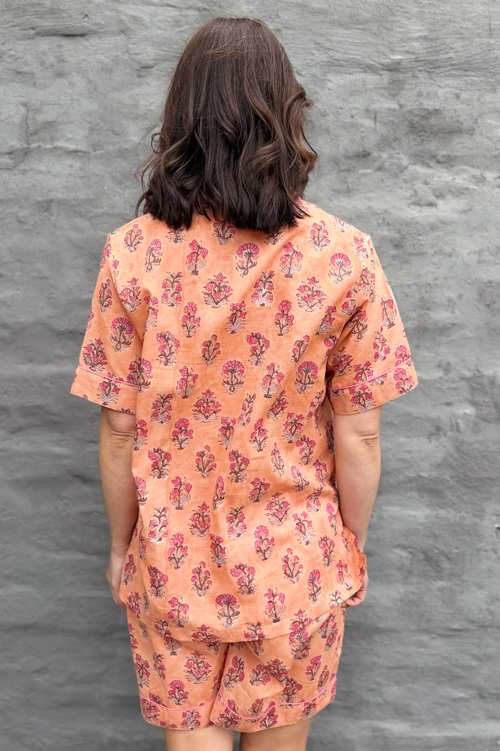 Short Pyjamas In Peach Floral