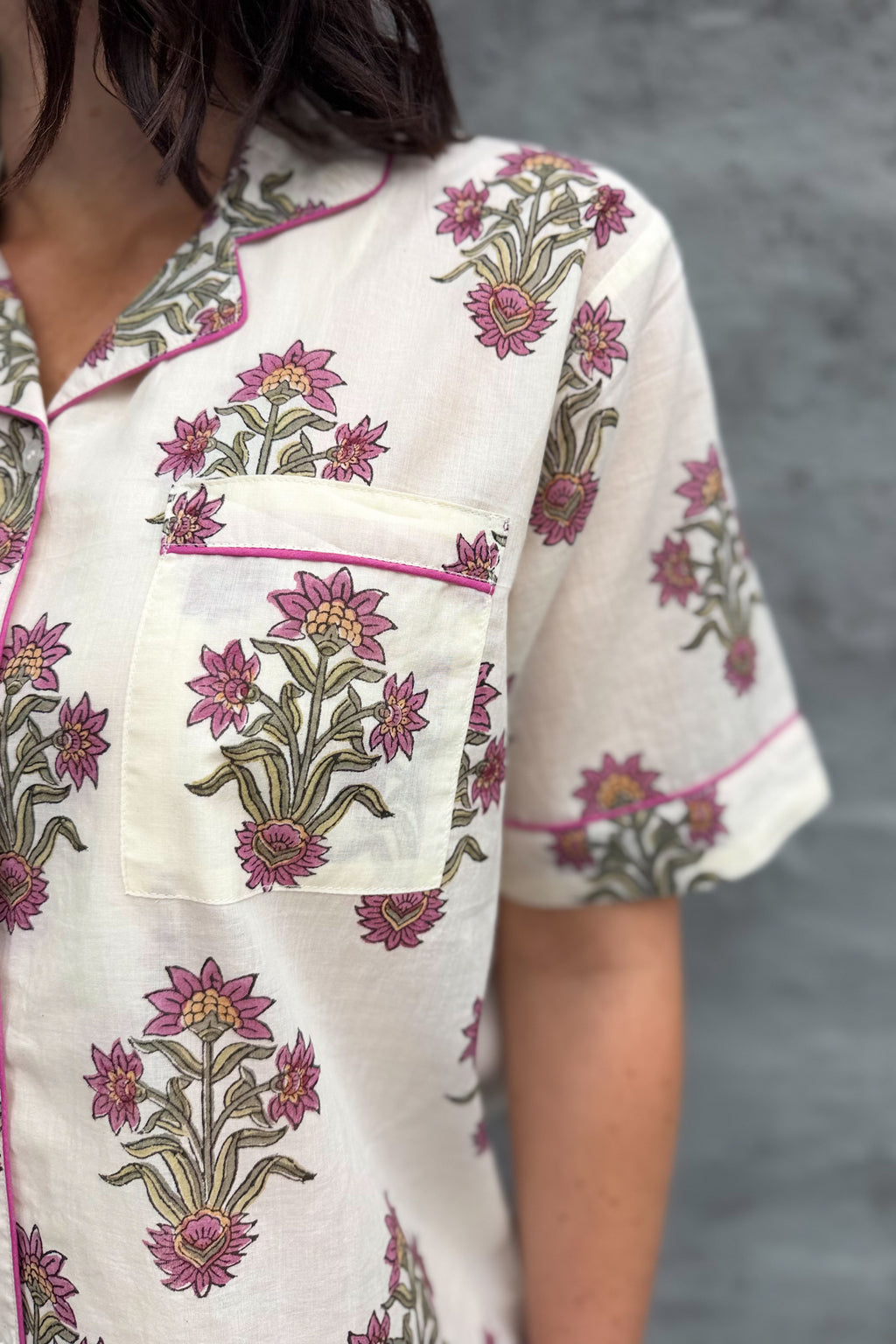Short Pyjamas In Mauve Posy