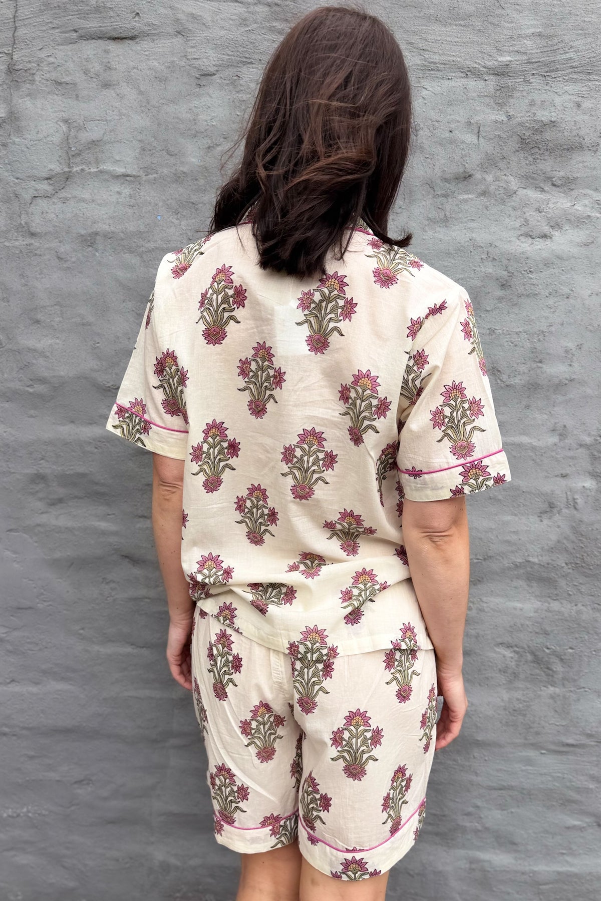 Short Pyjamas In Mauve Posy