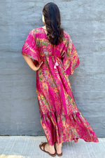 Aurora Dress In Abstract Cerise