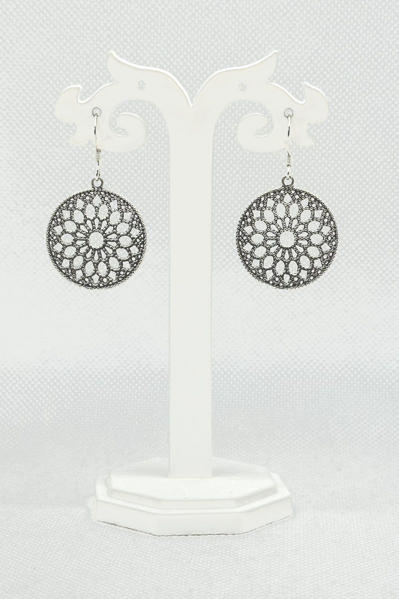 Sterling Silver Mandala Danglers