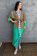 Upcycled Silk Sari Kimono In Cinnamon Apple