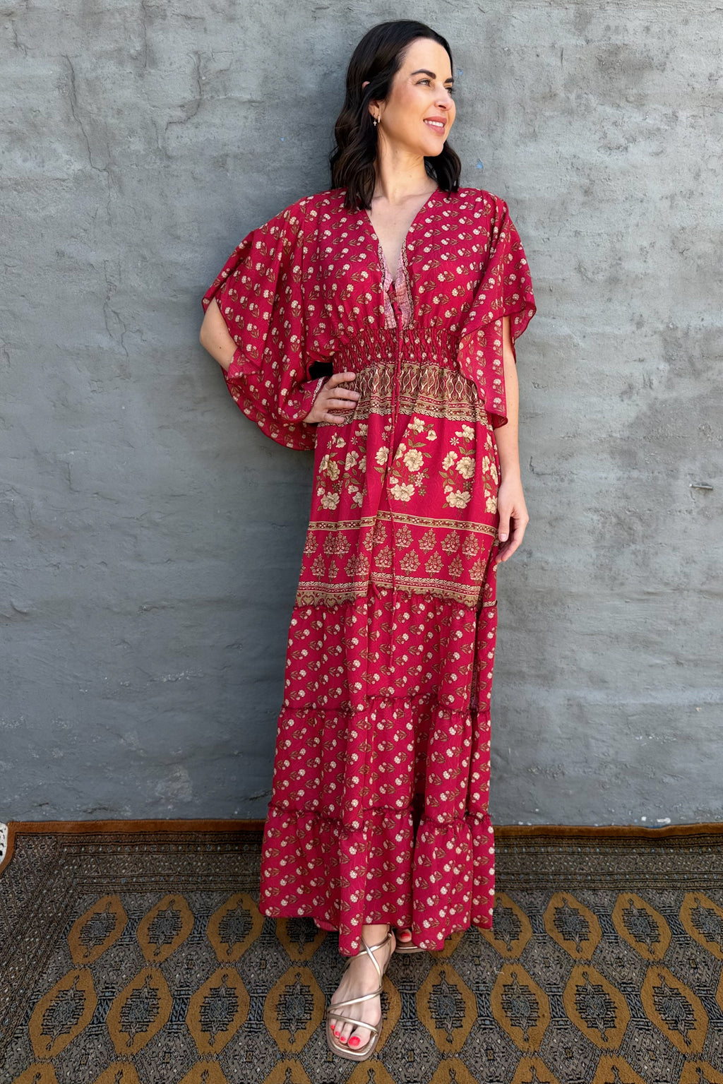 Aurora Dress In Scarlet Gold