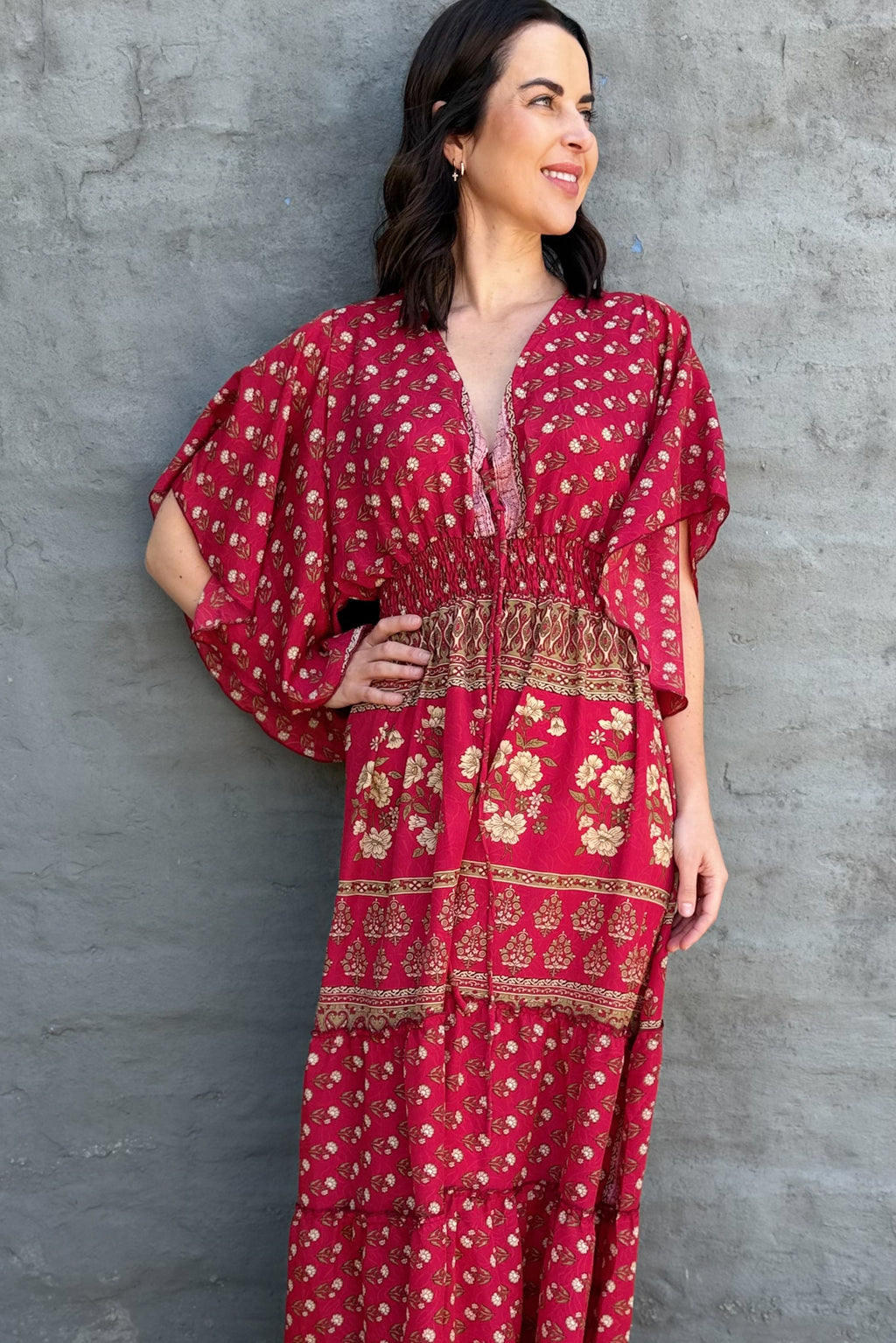 Aurora Dress In Scarlet Gold