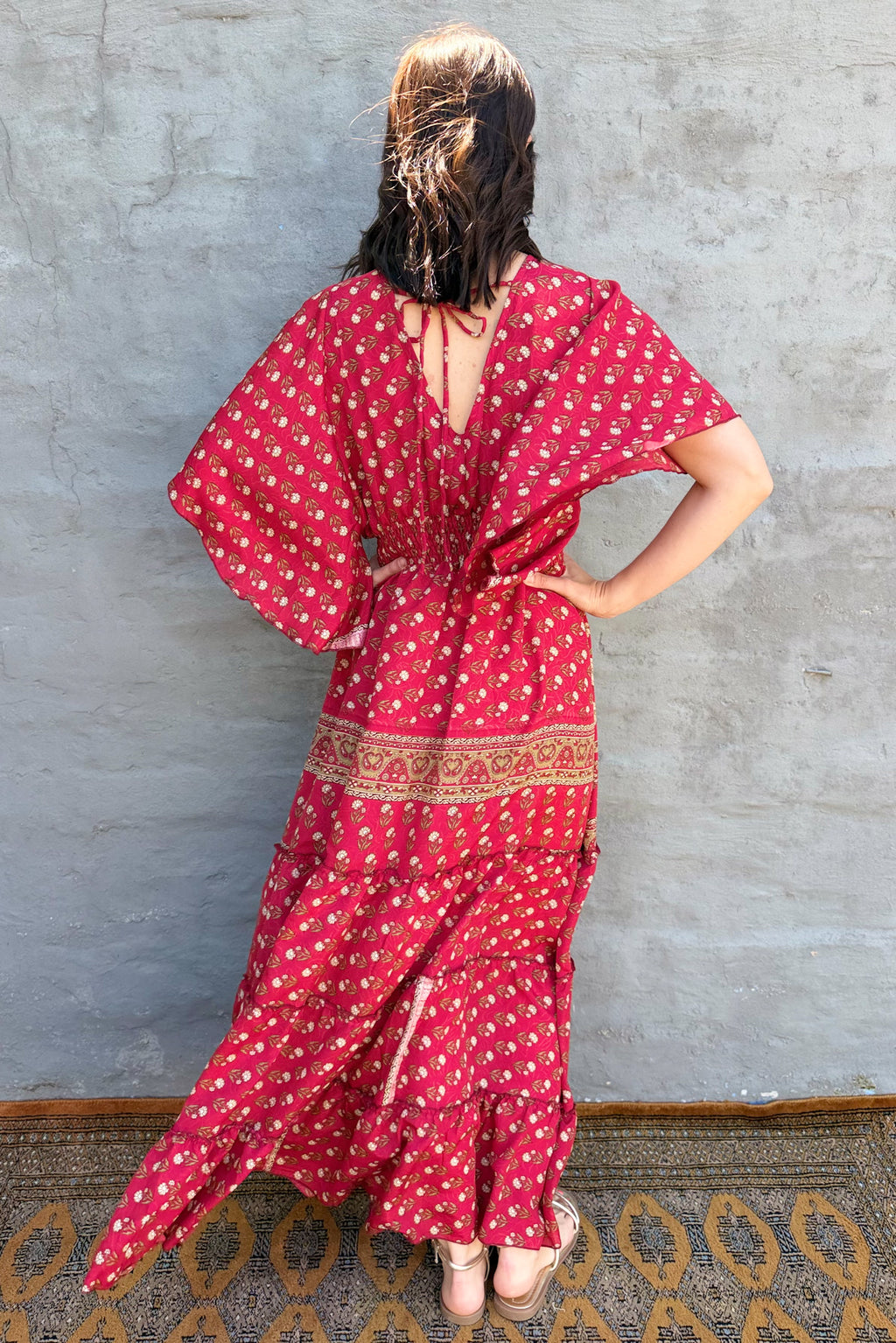 Aurora Dress In Scarlet Gold