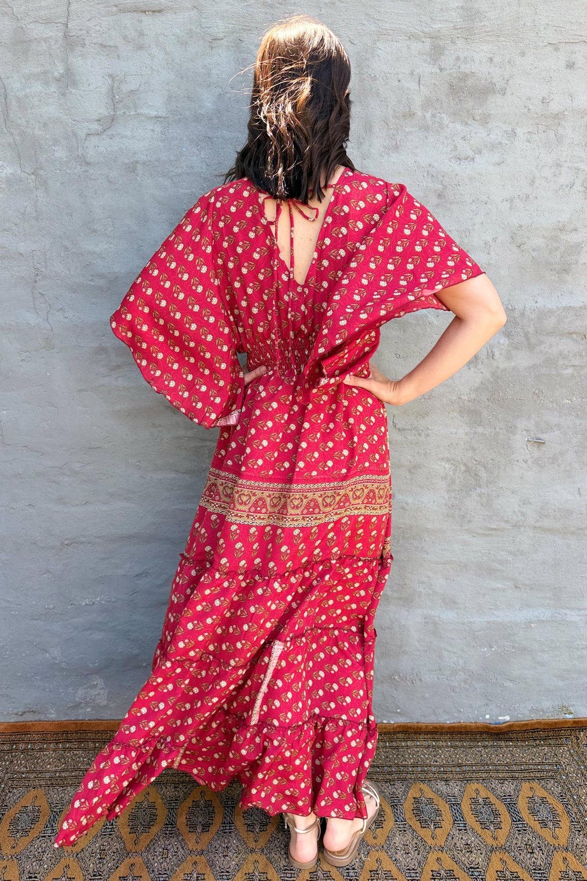 Aurora Dress In Scarlet Gold