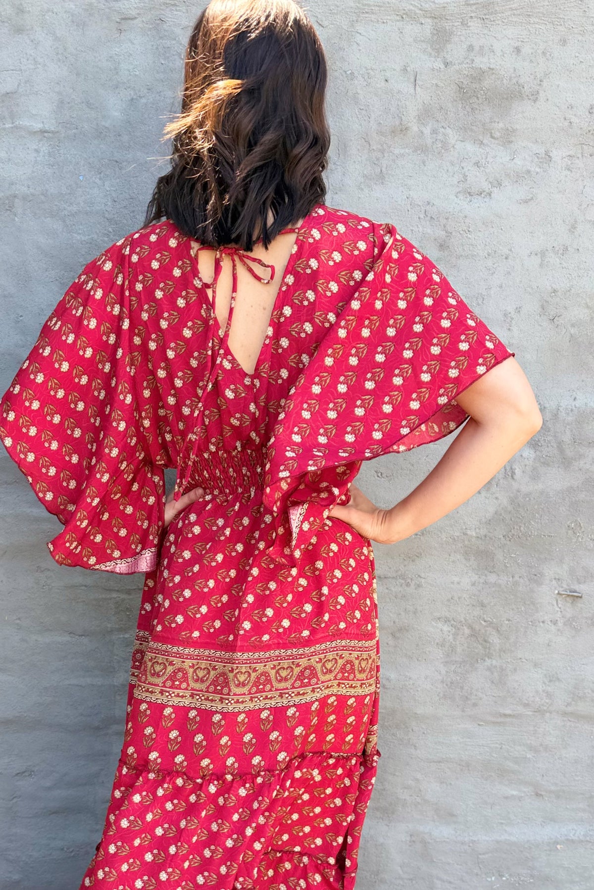 Aurora Dress In Scarlet Gold