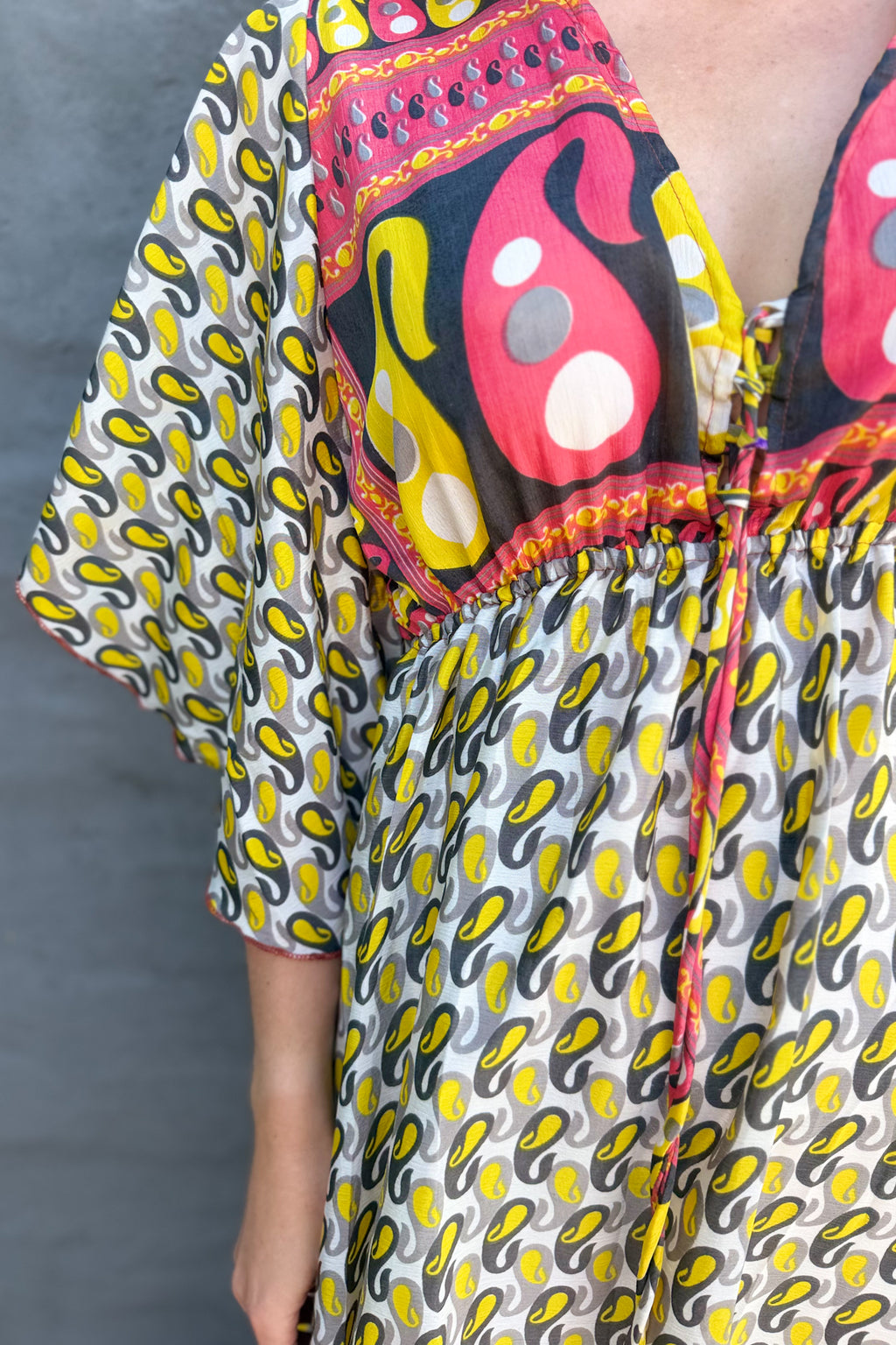 Aurora Dress In Lemon Paisley