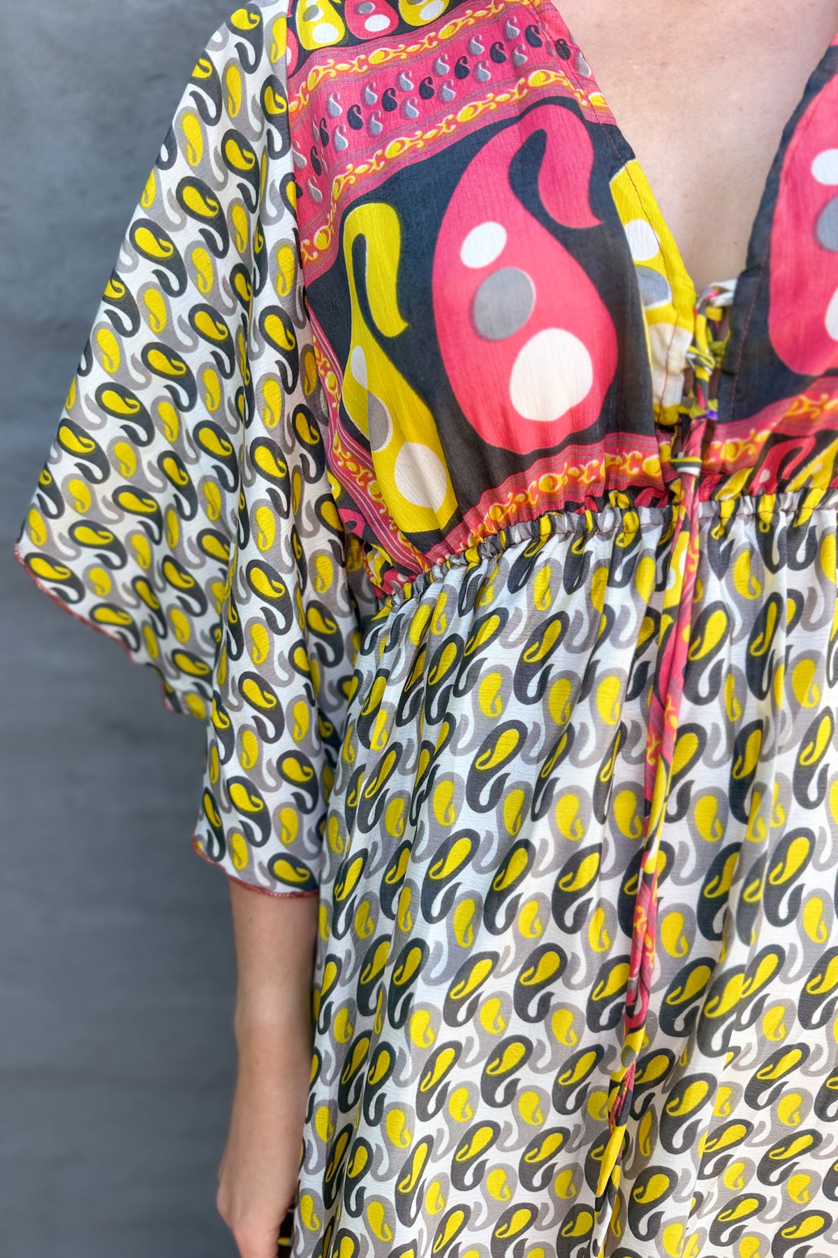 Aurora Dress In Lemon Paisley