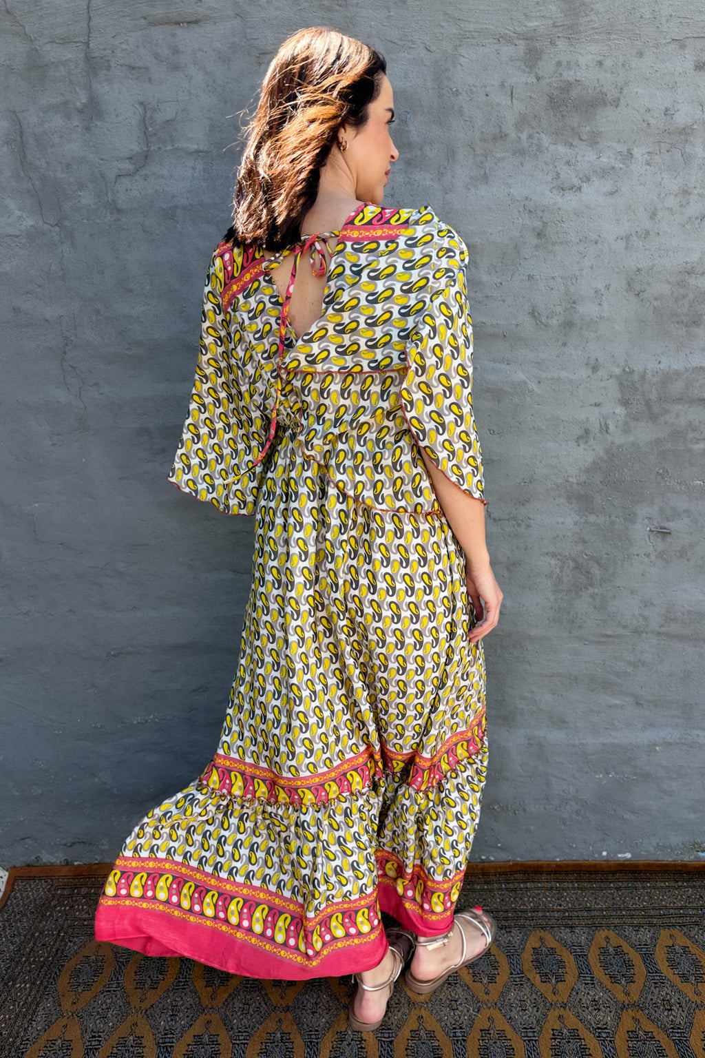 Aurora Dress In Lemon Paisley