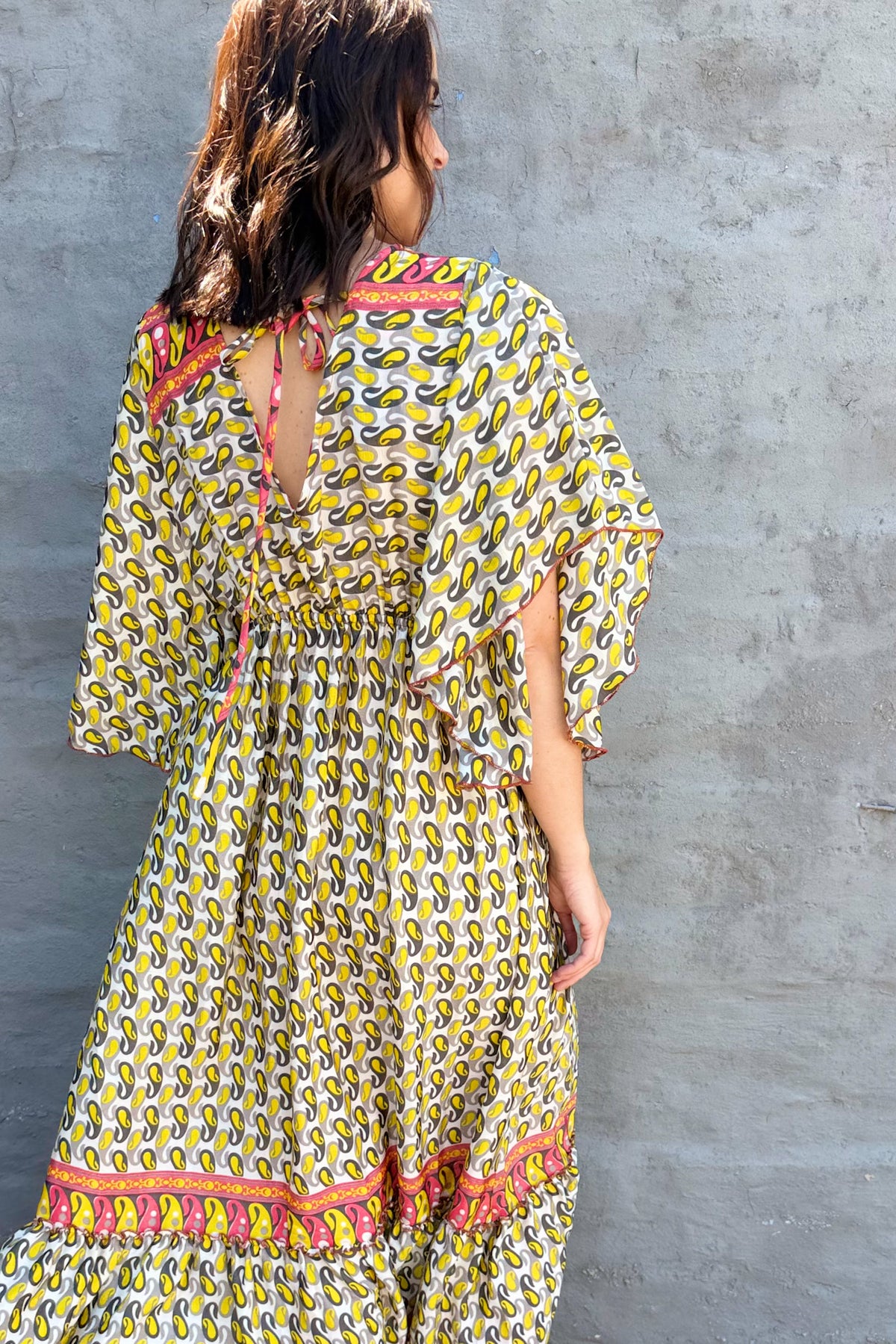 Aurora Dress In Lemon Paisley