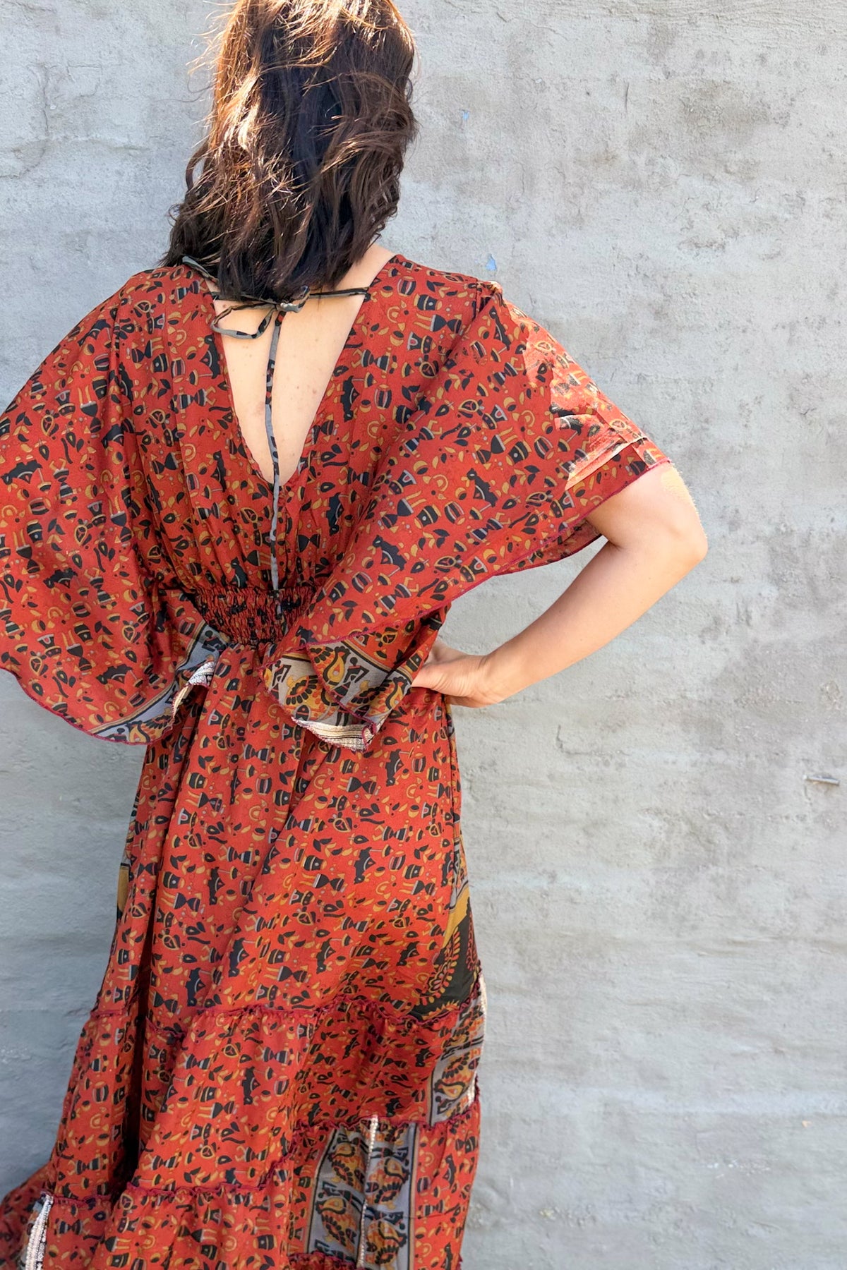 Aurora Dress In Burnt Brick