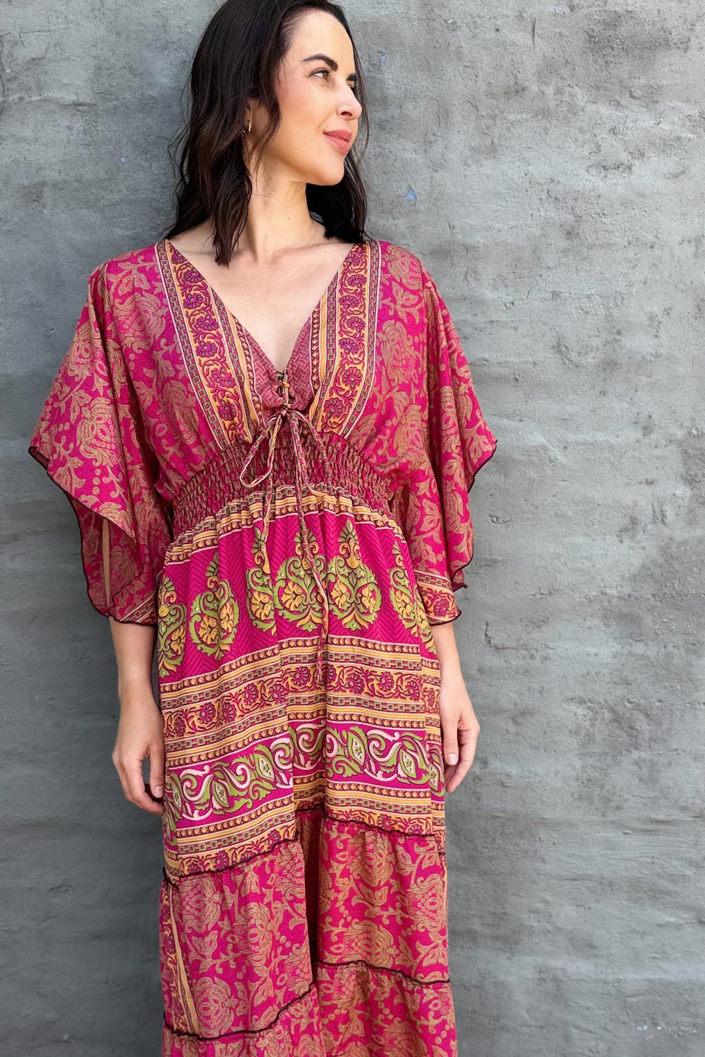 Aurora Dress In Carmine Rose