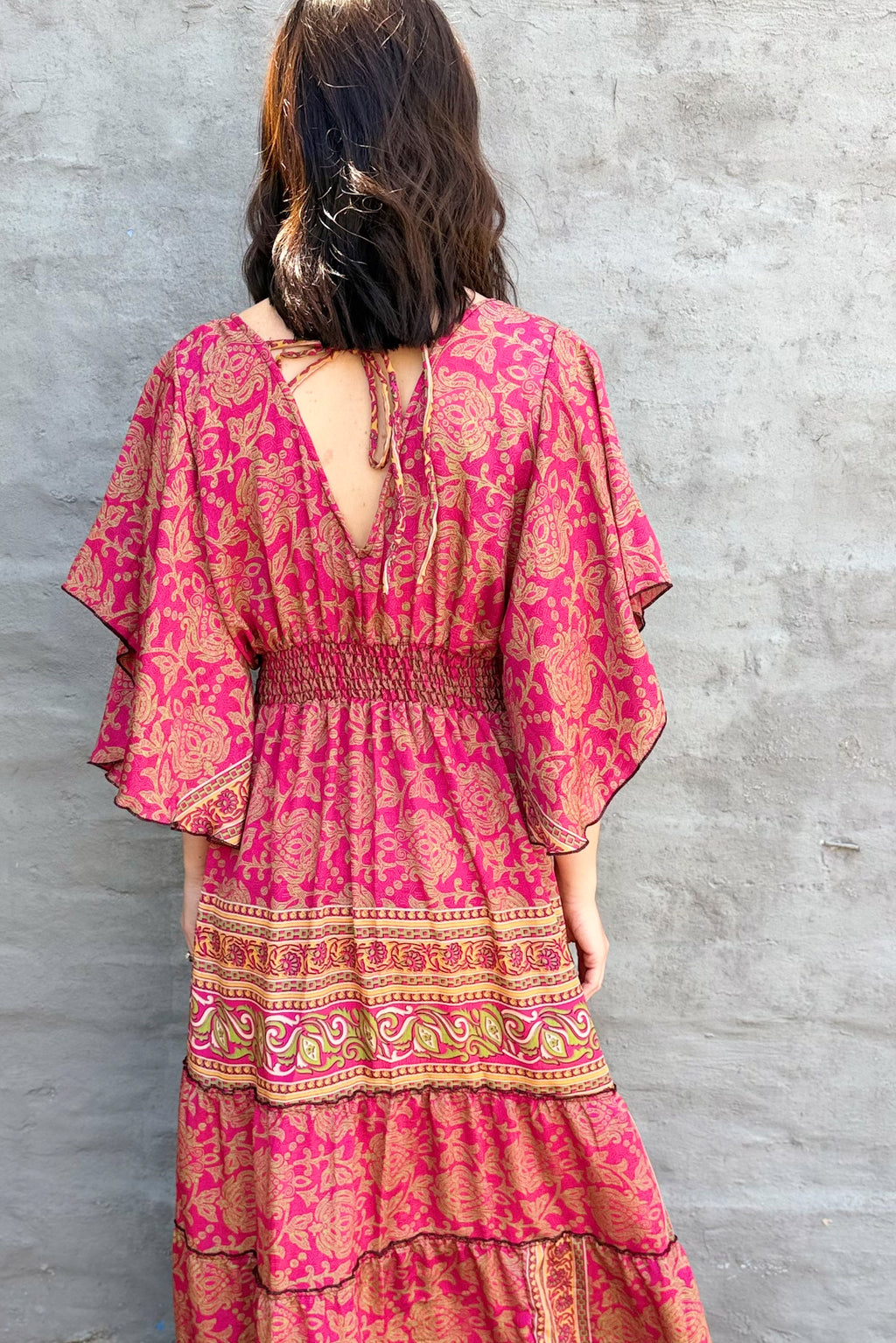 Aurora Dress In Carmine Rose