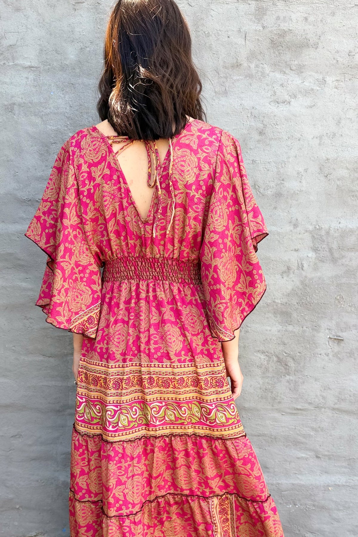 Aurora Dress In Carmine Rose