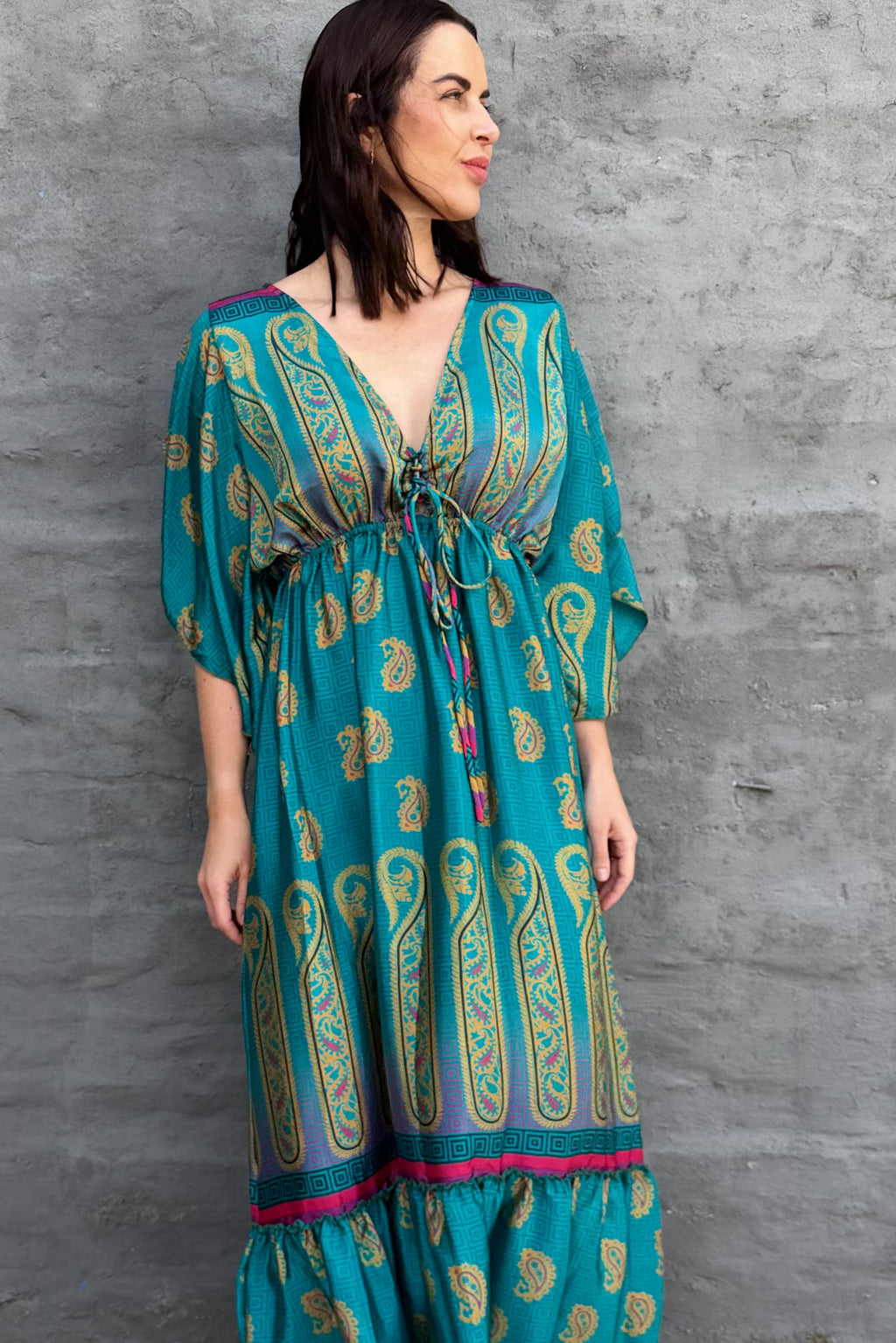 Aurora Dress In Peacock Paisley
