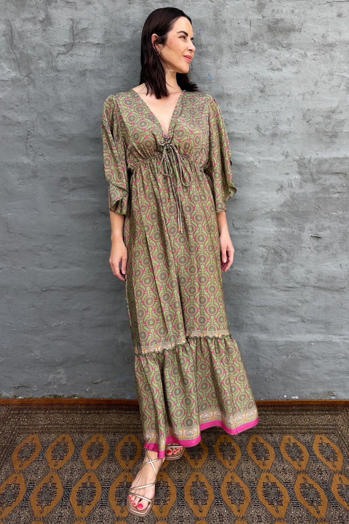 Aurora Dress In Fern Mandala