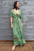 Aurora Dress In Pistachio Paisley