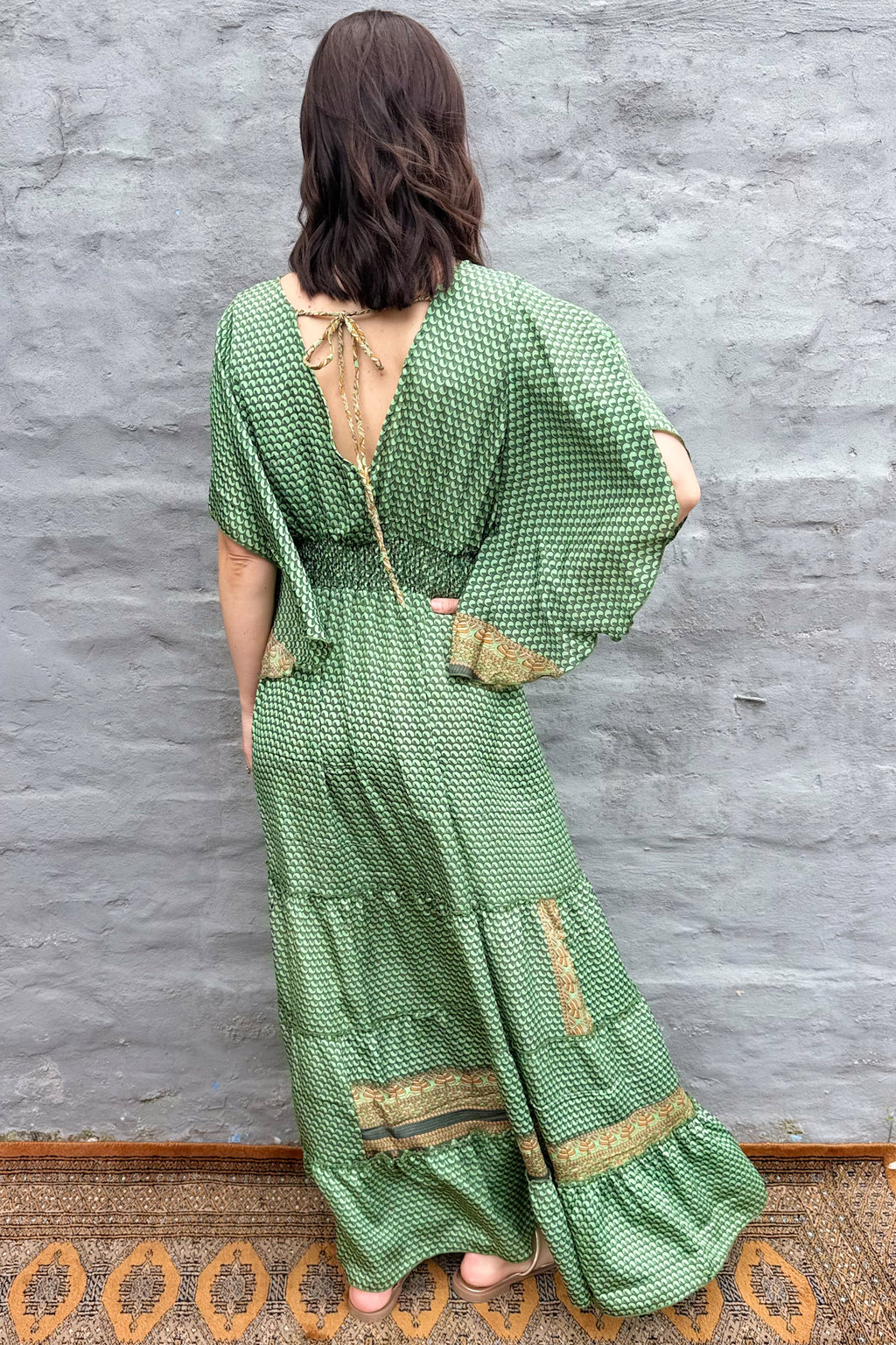 Aurora Dress In Pistachio Paisley