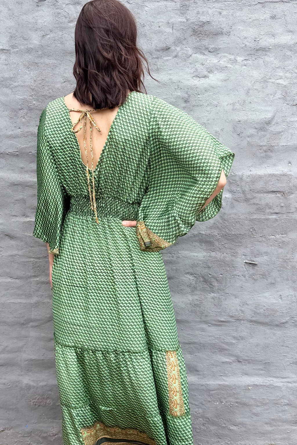 Aurora Dress In Pistachio Paisley