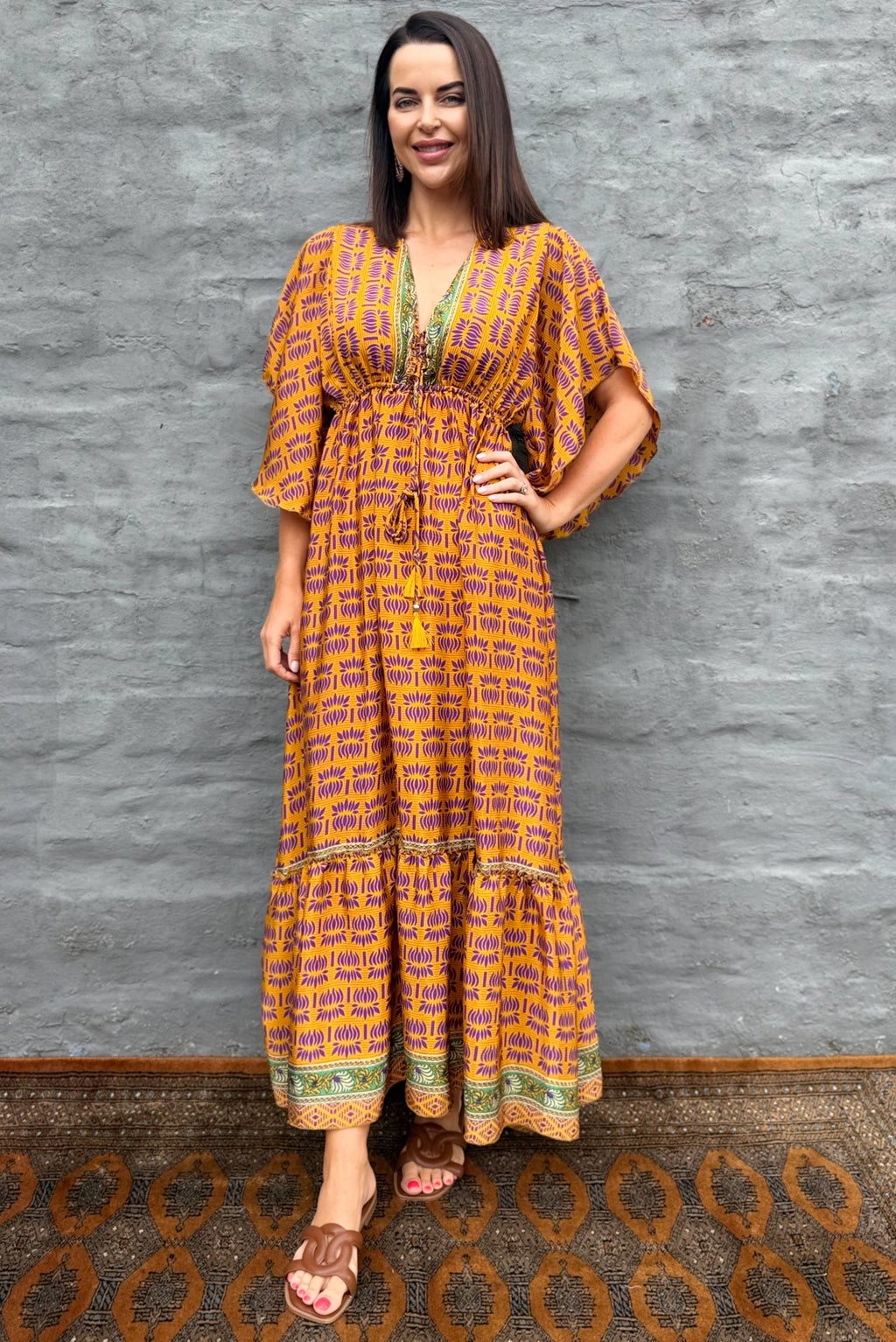 Aurora Dress In Violet Orange