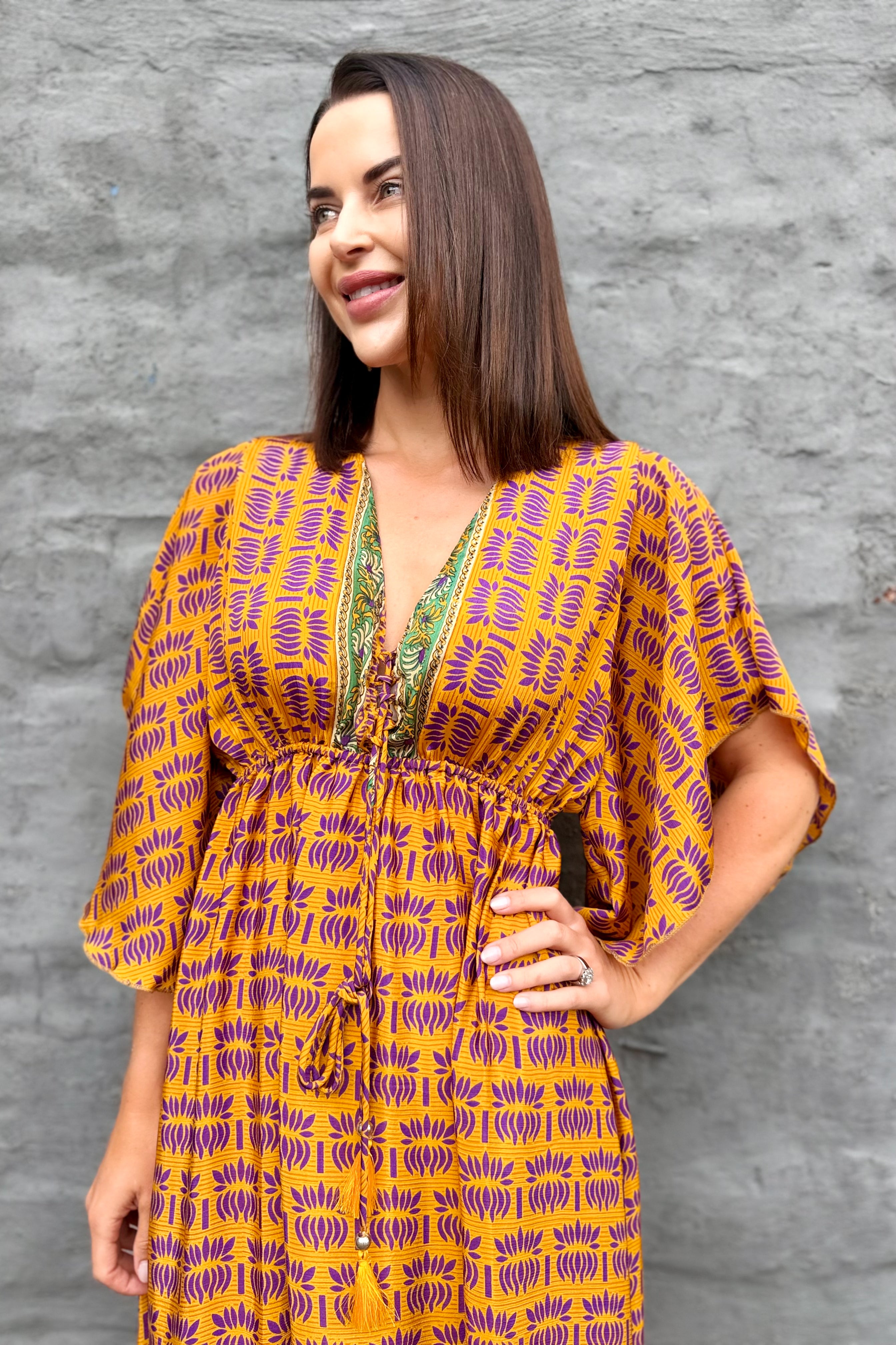 Aurora Dress In Violet Orange