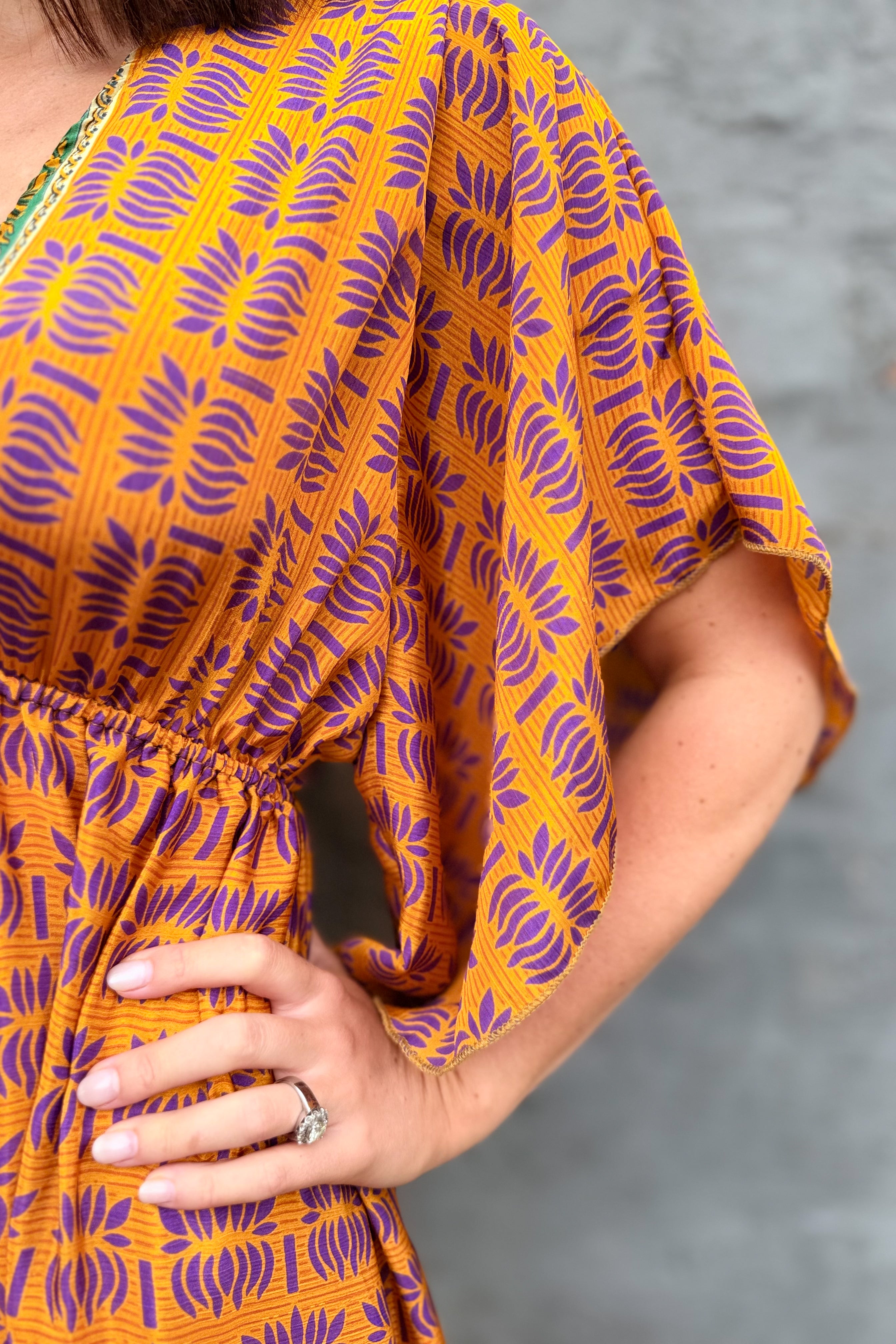 Aurora Dress In Violet Orange