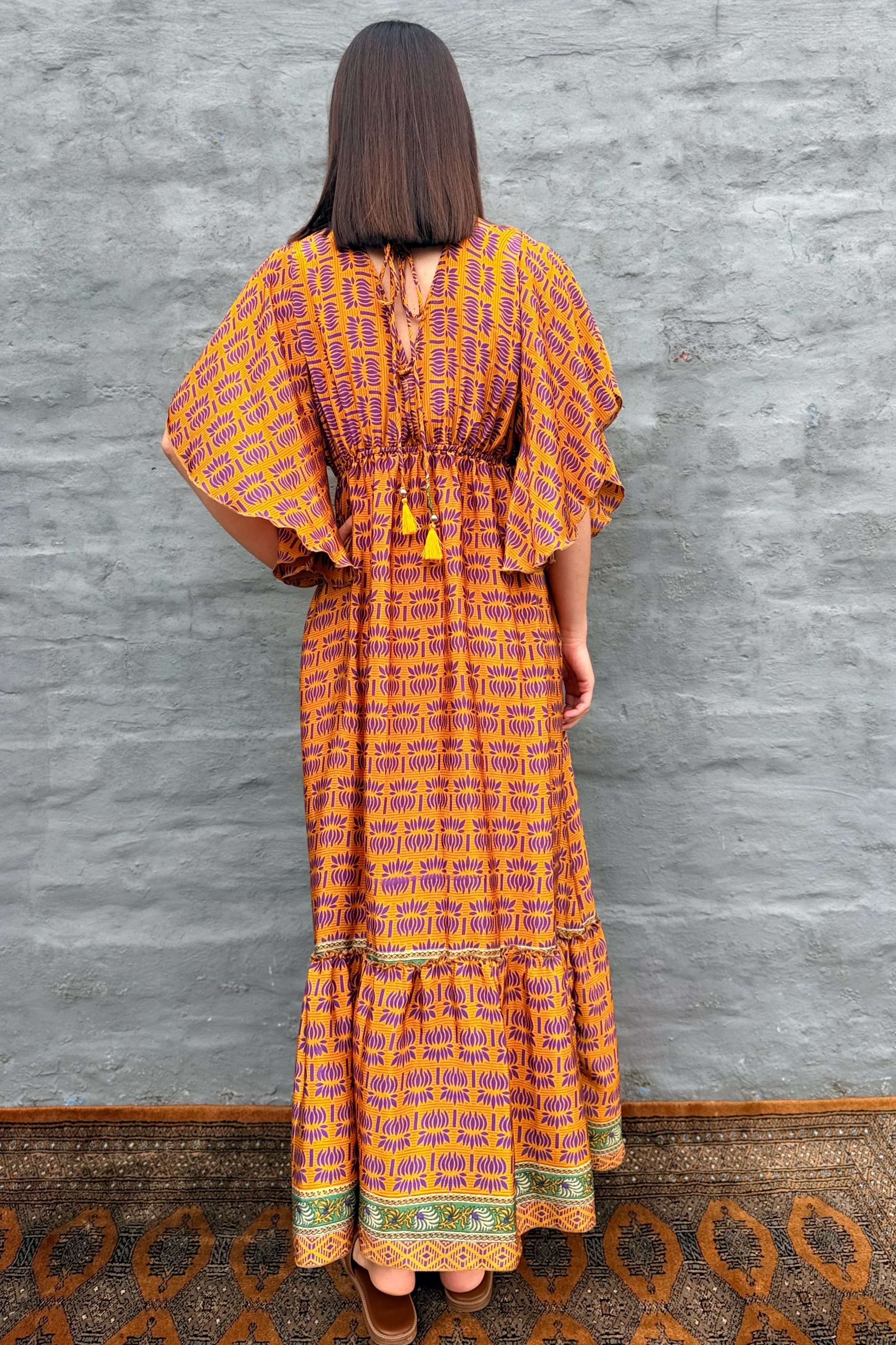 Aurora Dress In Violet Orange