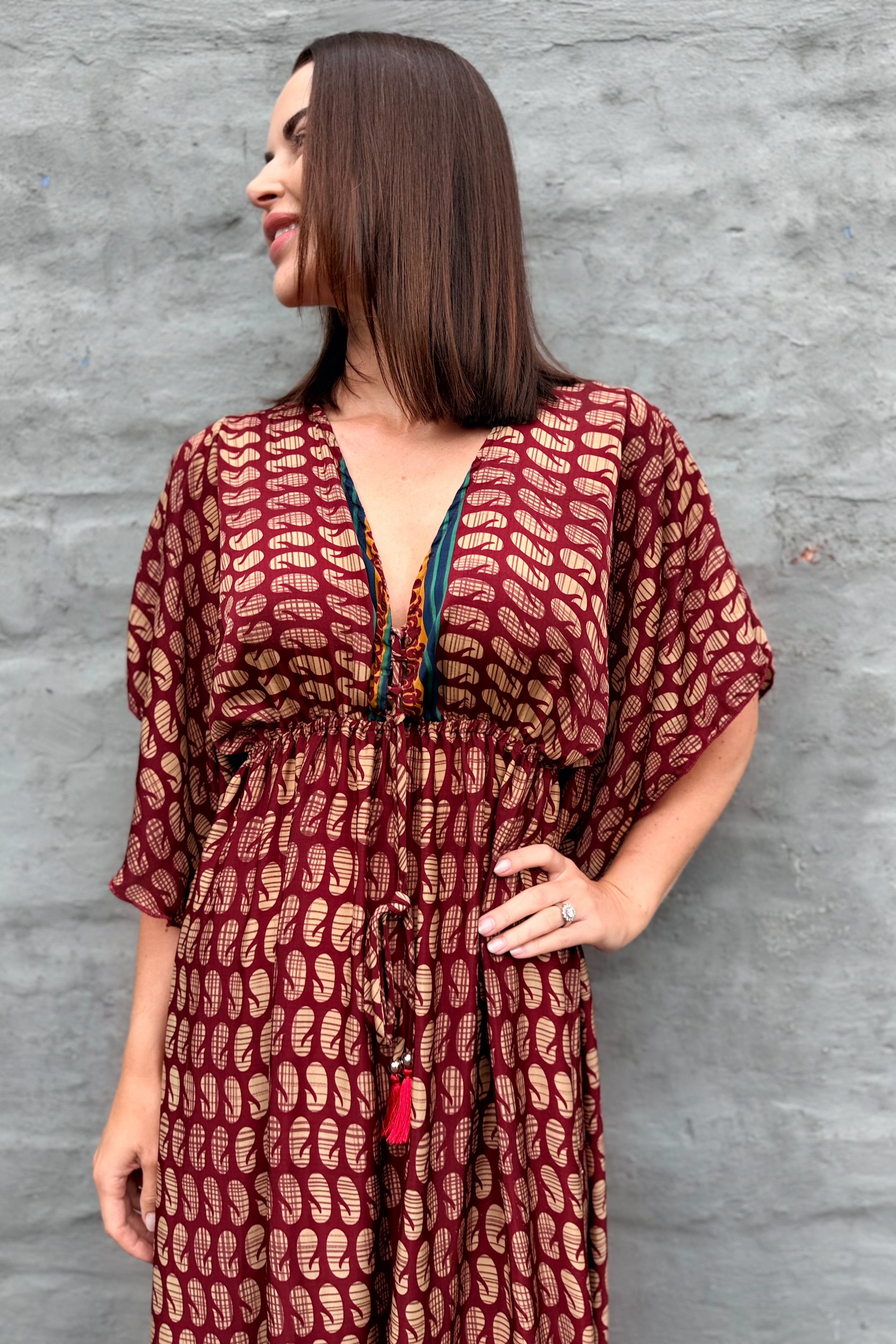 Aurora Dress In Burgundy Bliss