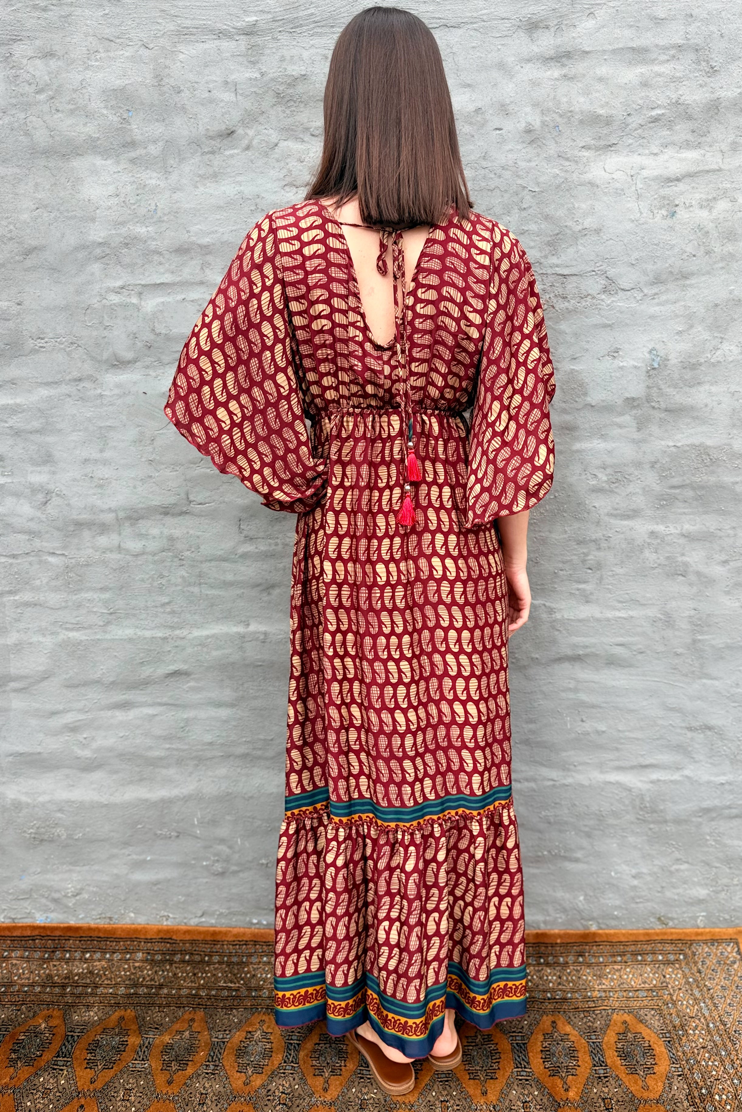 Aurora Dress In Burgundy Bliss