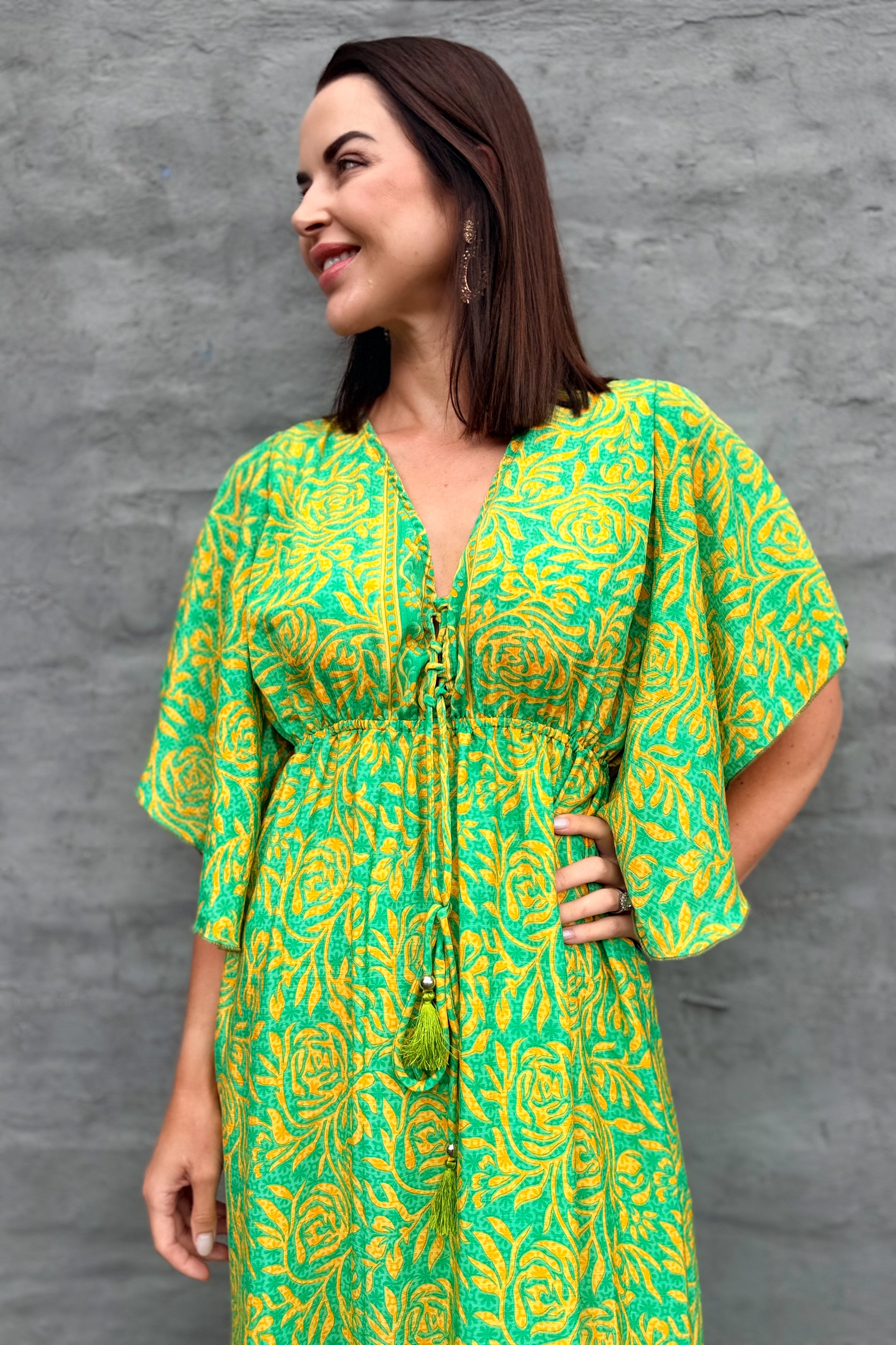 Aurora Dress In Lemon & Lime