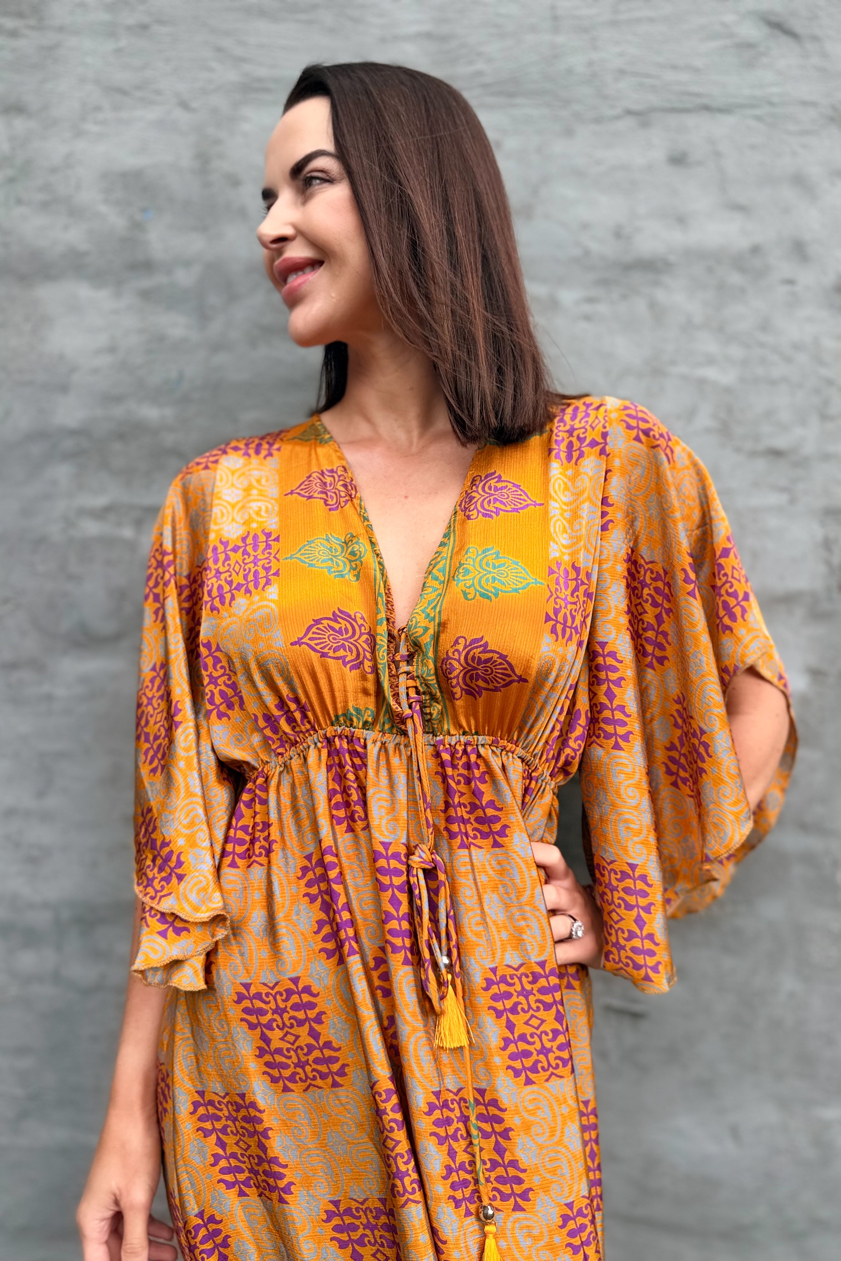 Aurora Dress In Guilded Gold