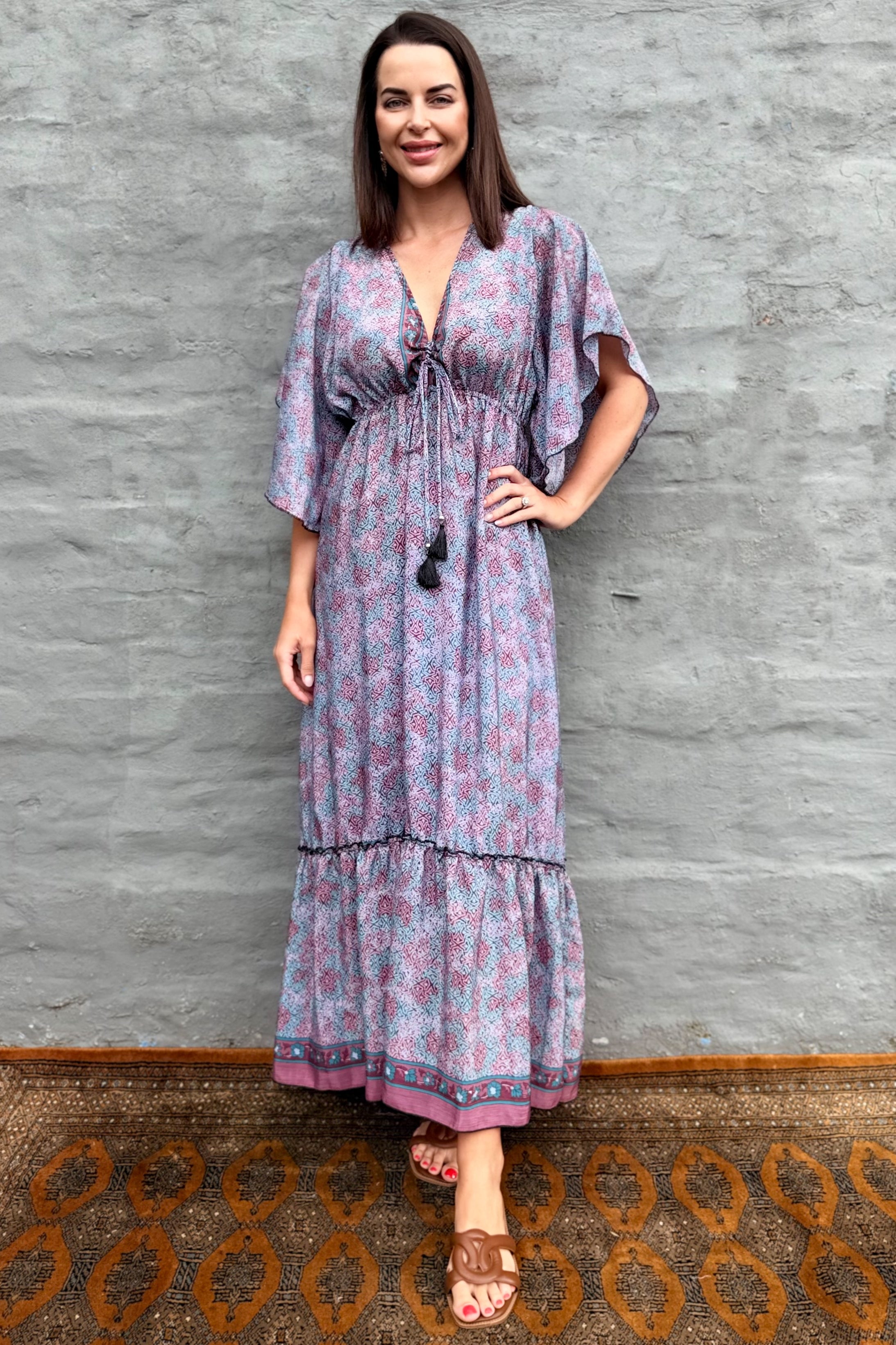 Aurora Dress In Magenta Sky