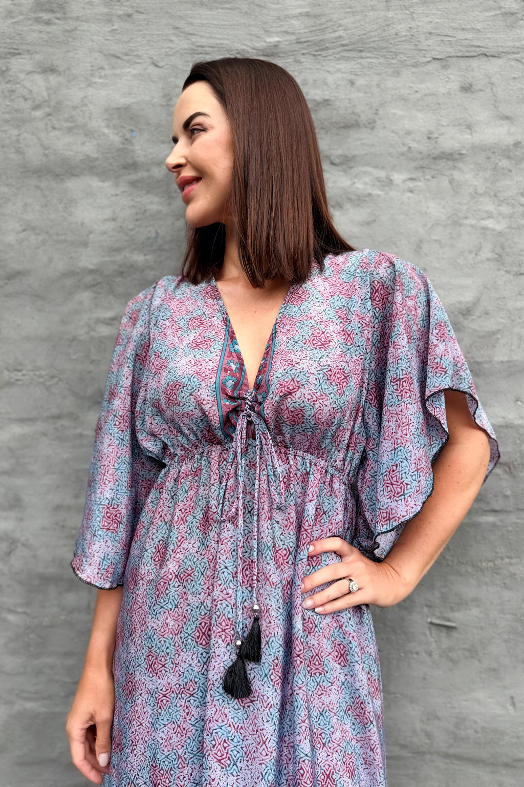 Aurora Dress In Magenta Sky