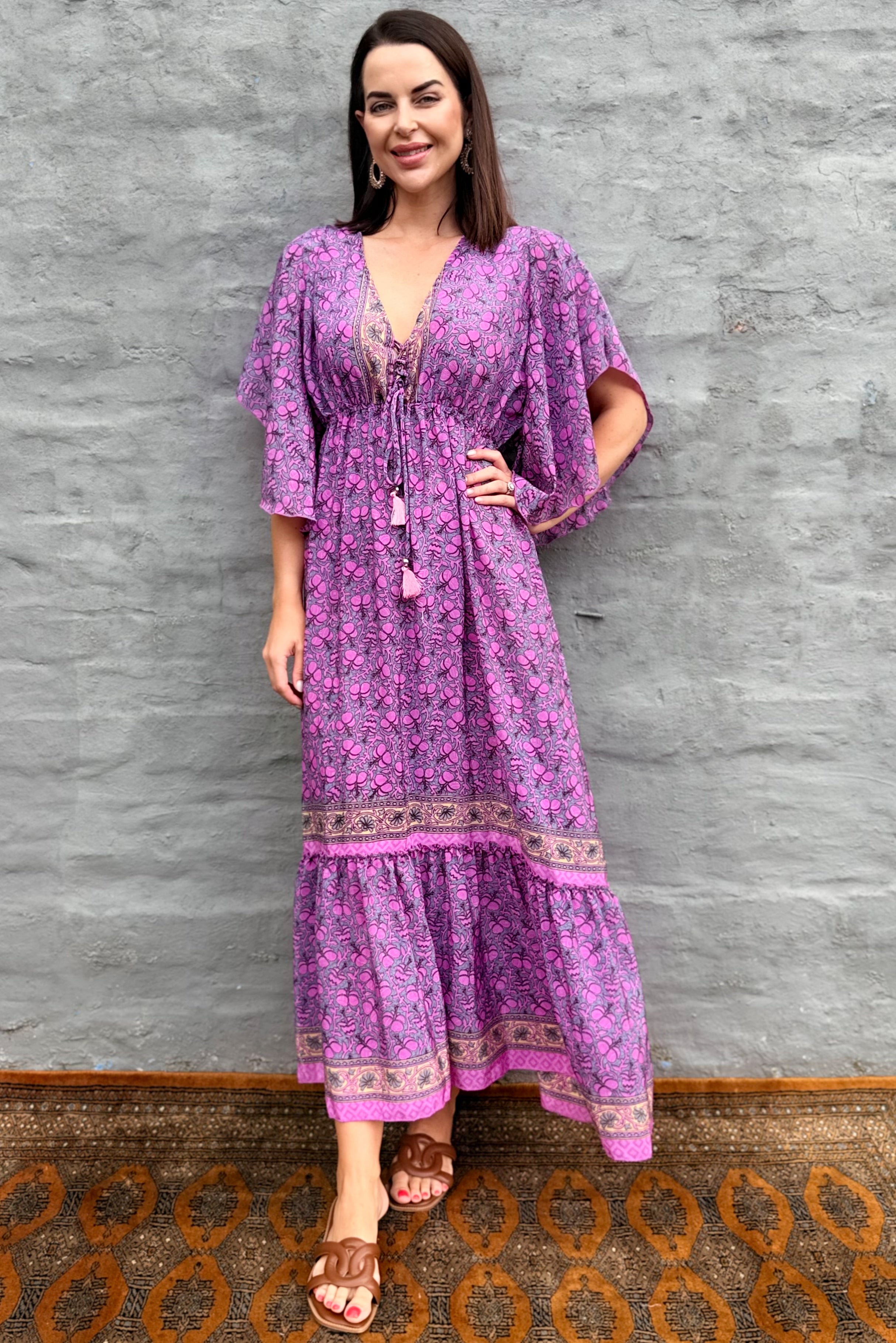 Aurora Dress In Purple Bloom