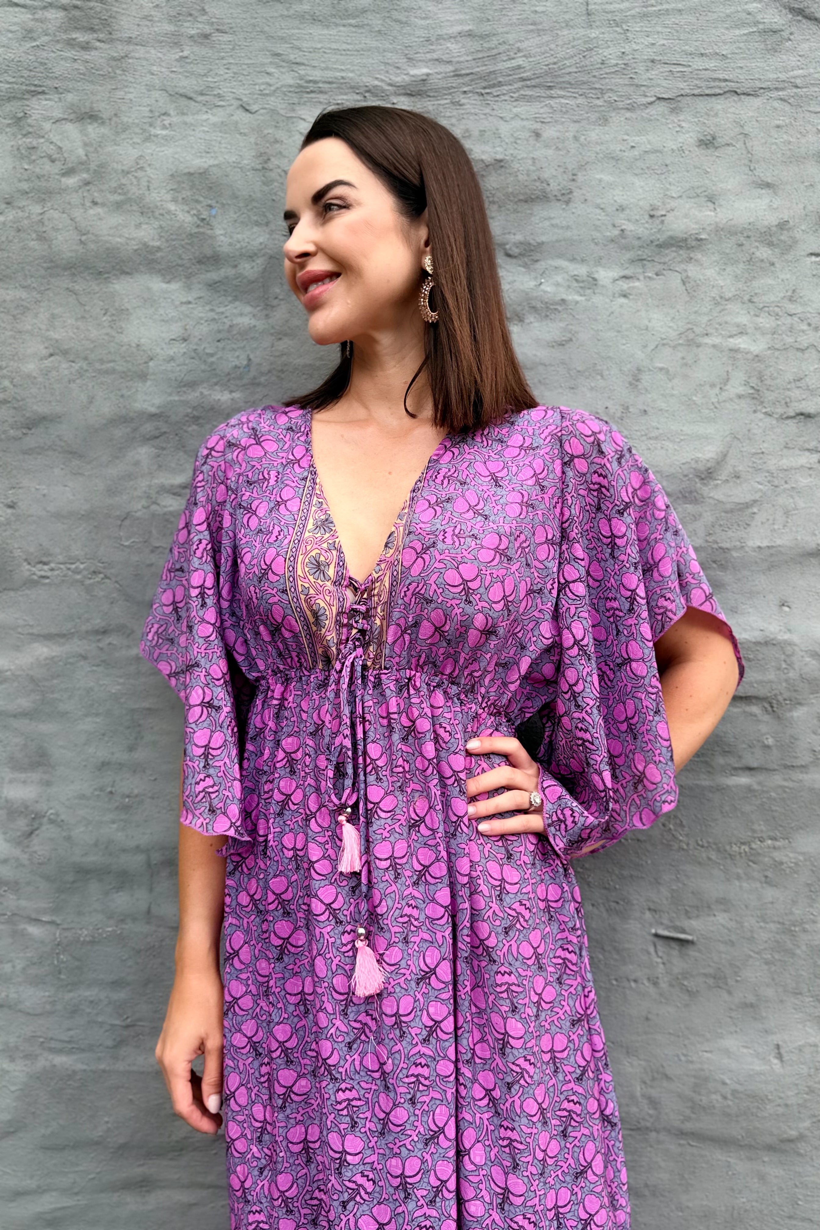 Aurora Dress In Purple Bloom