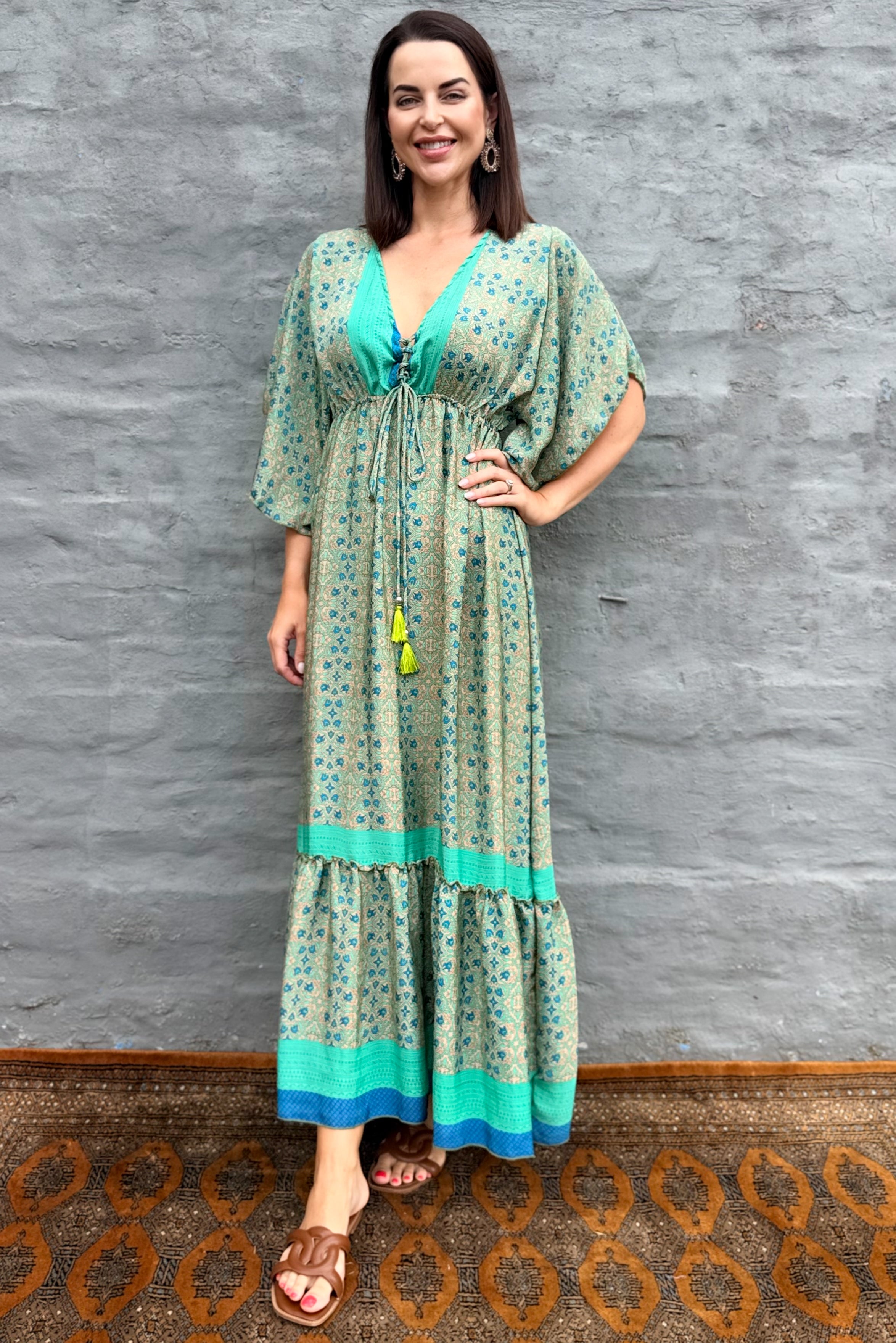 Aurora Dress In Vintage Turquoise