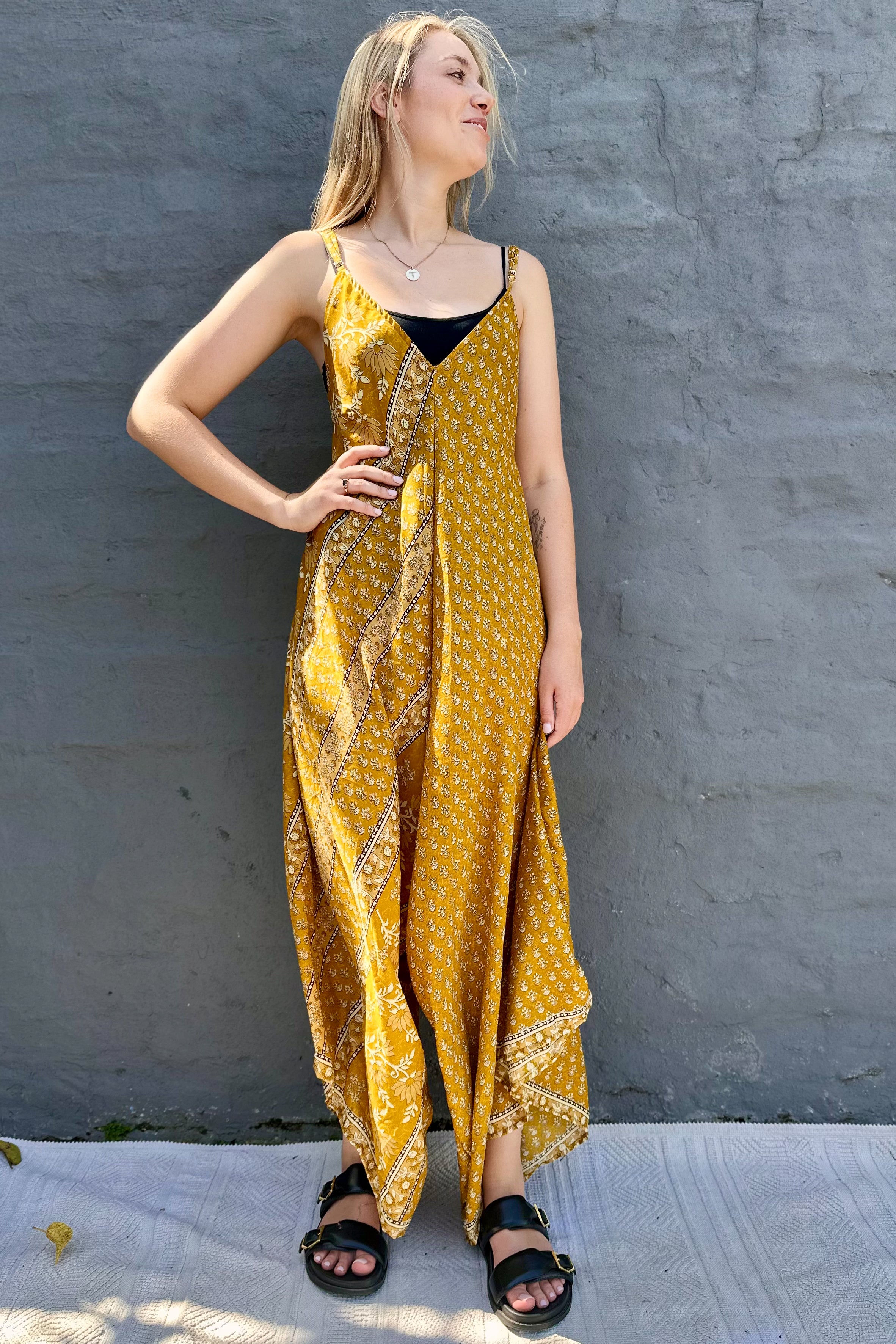 Jiya Jumpsuit In Mustard Floral