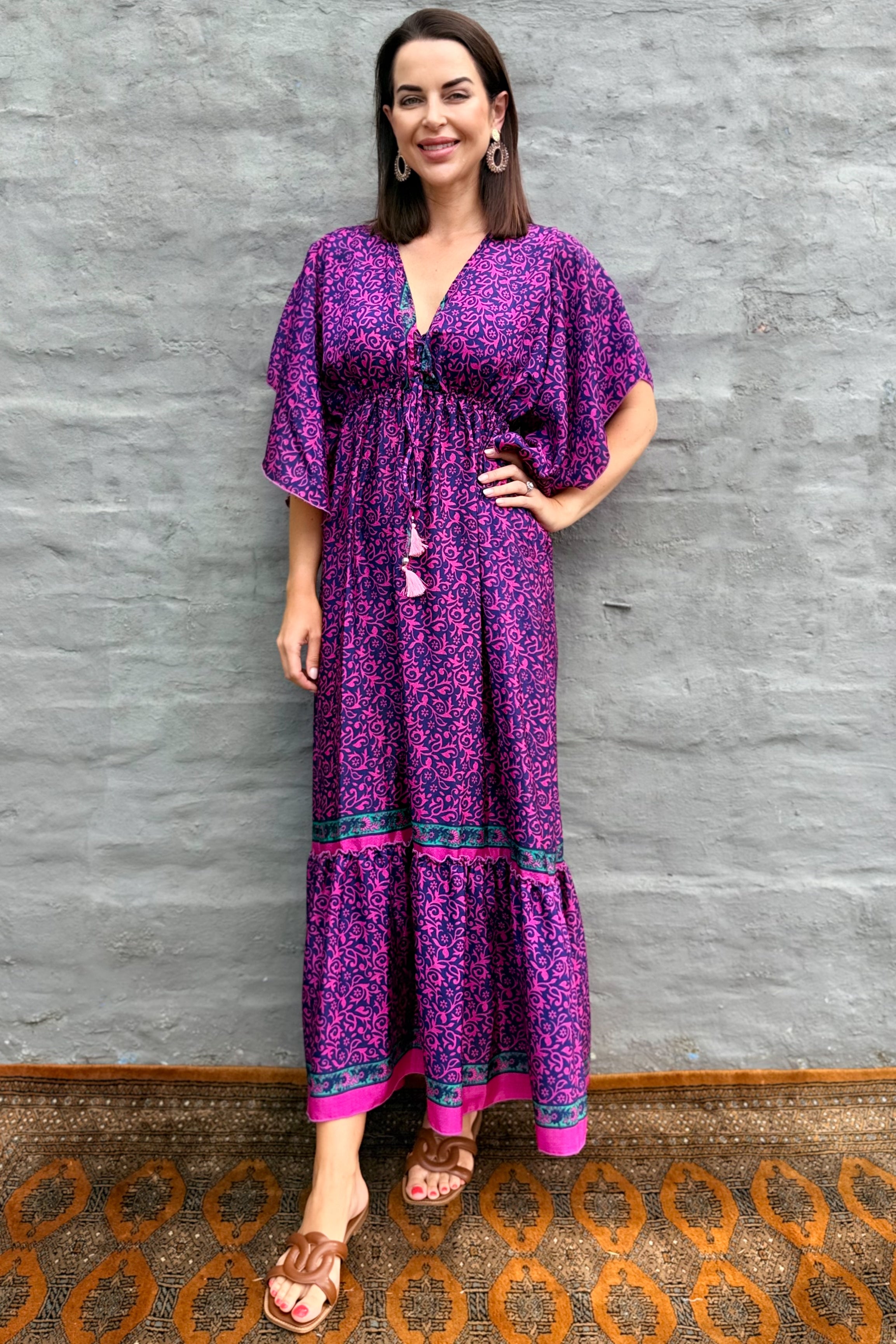 Aurora Dress In Cerise Chic