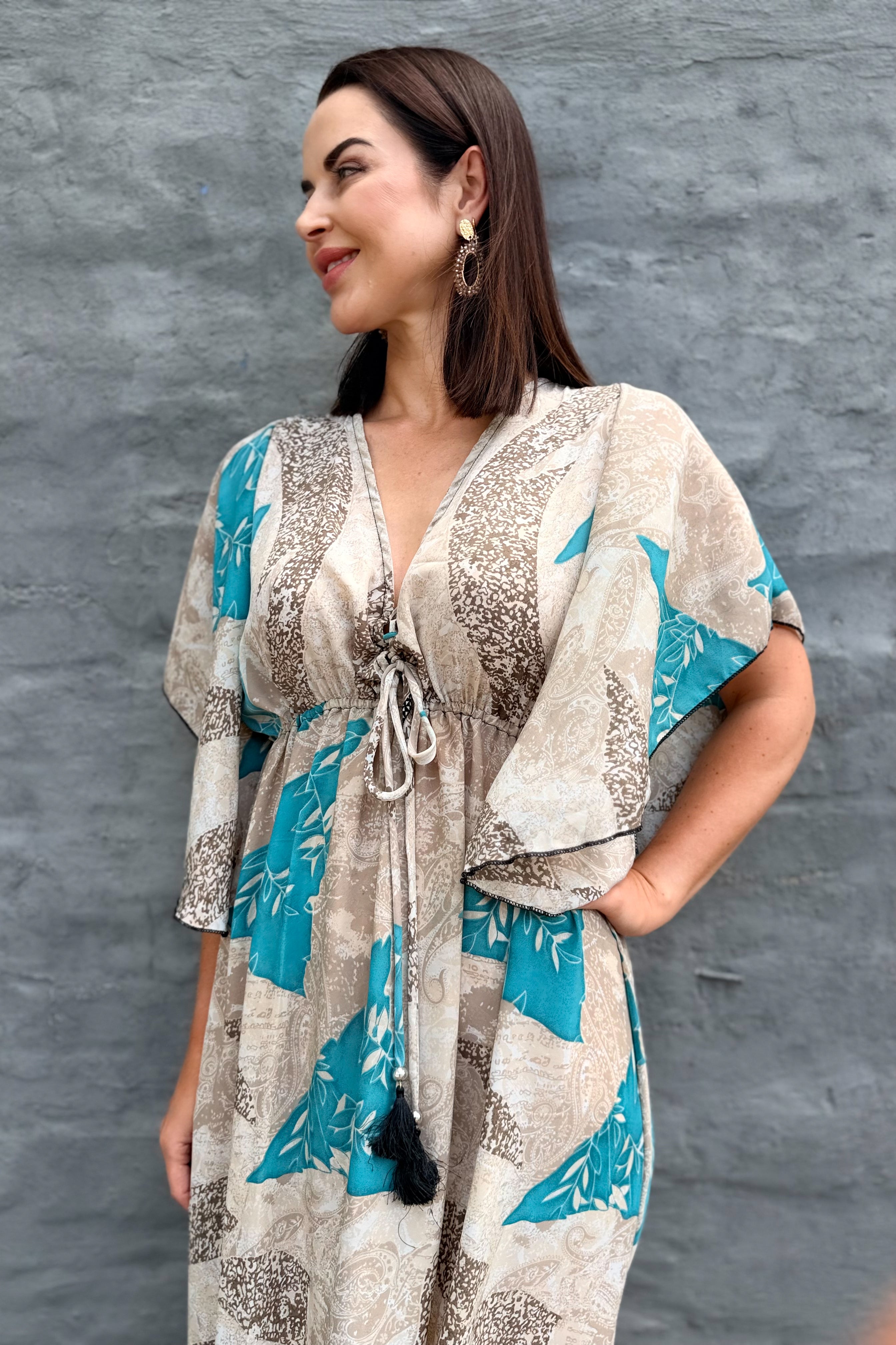 Aurora Dress In Turquoise Sand