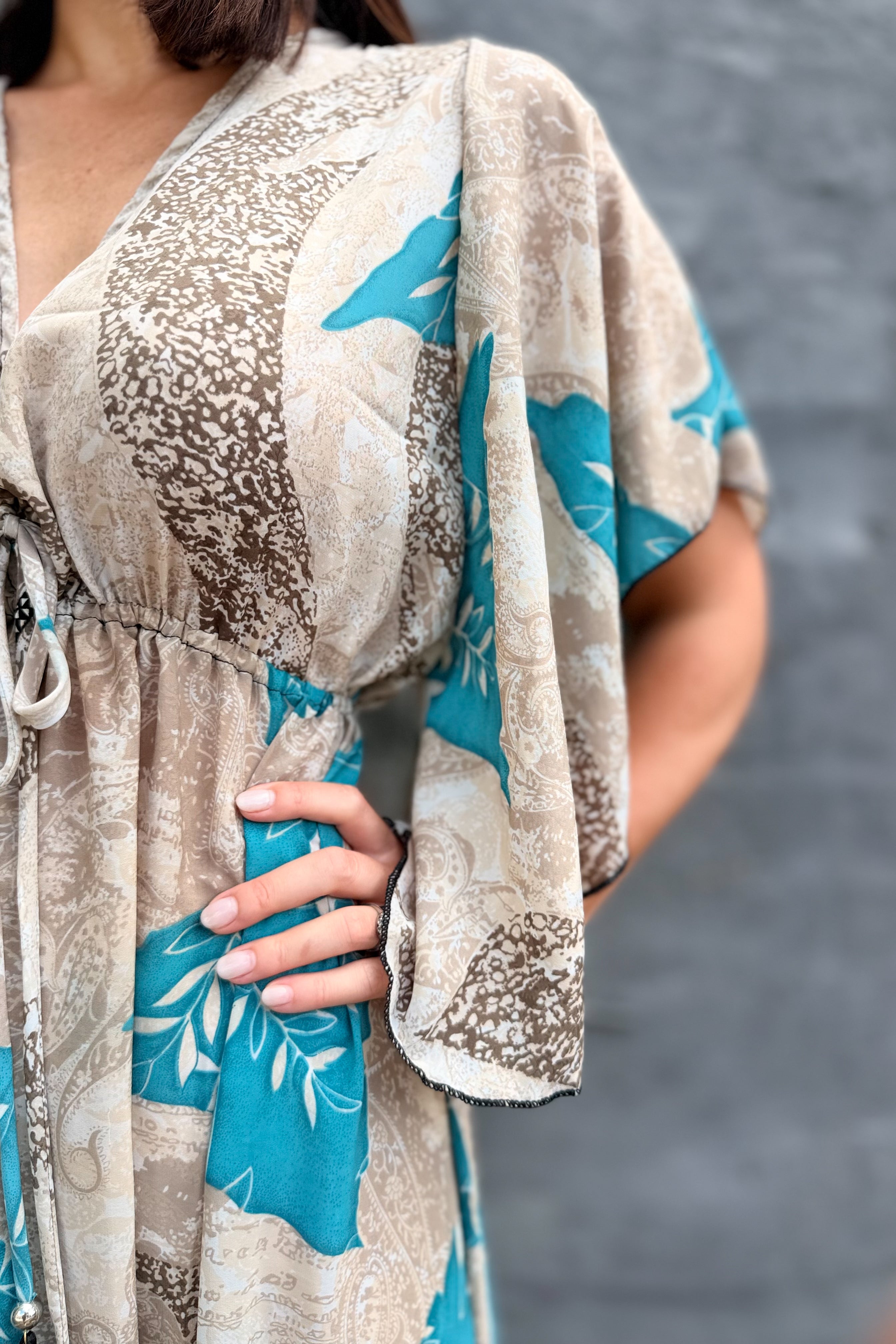 Aurora Dress In Turquoise Sand